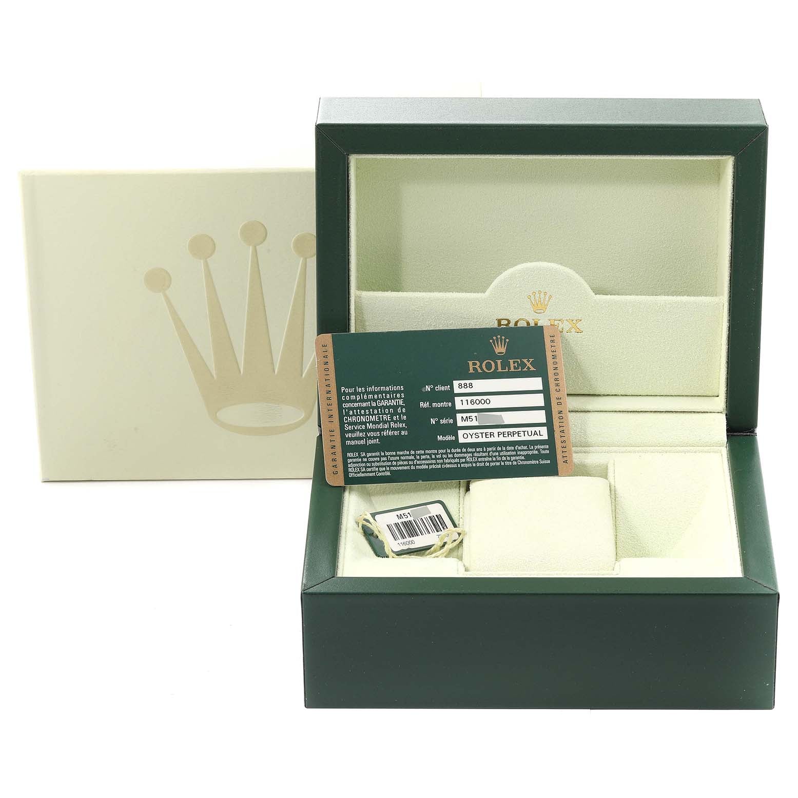 Rolex Oyster Perpetual 36 Pink Baton Black Dial Steel Watch 116000 Box Card