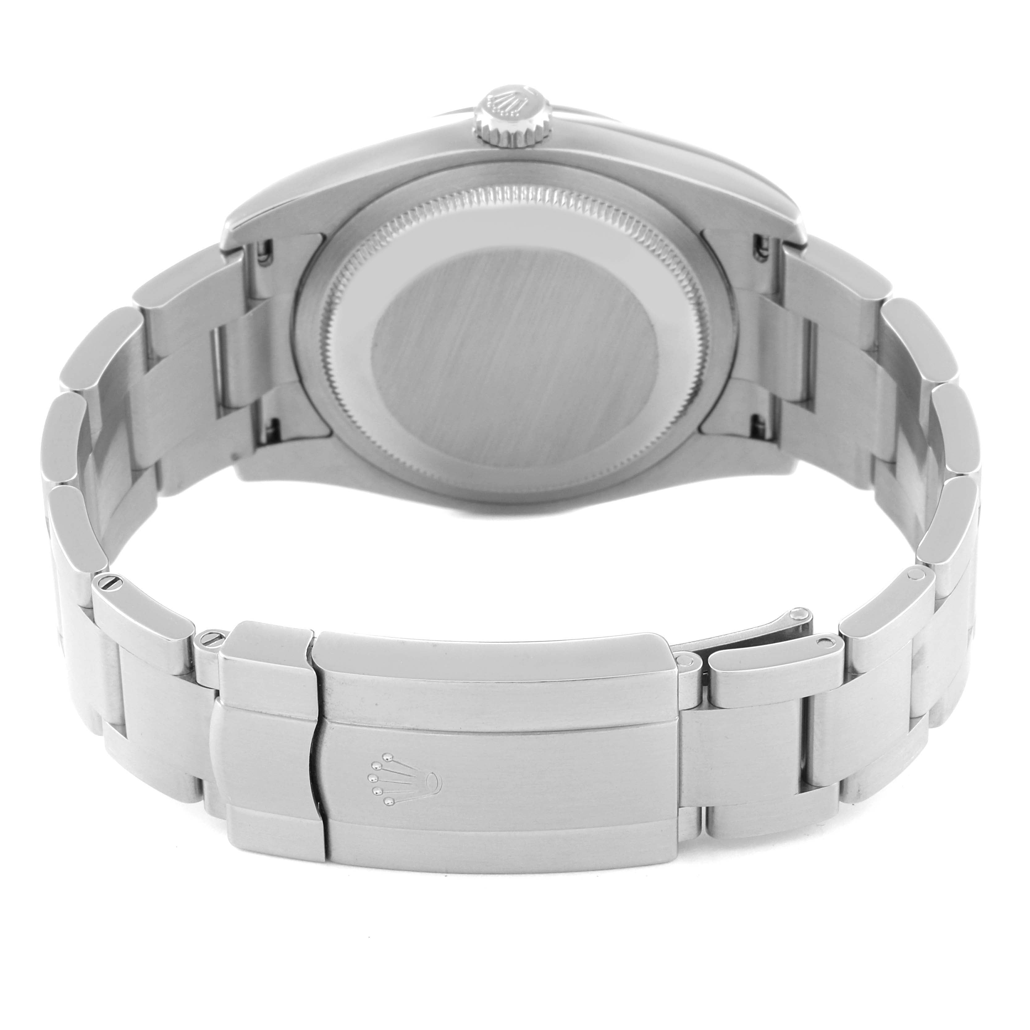 Rolex Oyster Perpetual 36 Steel White Gold Silver Diamond Dial Watch 116034