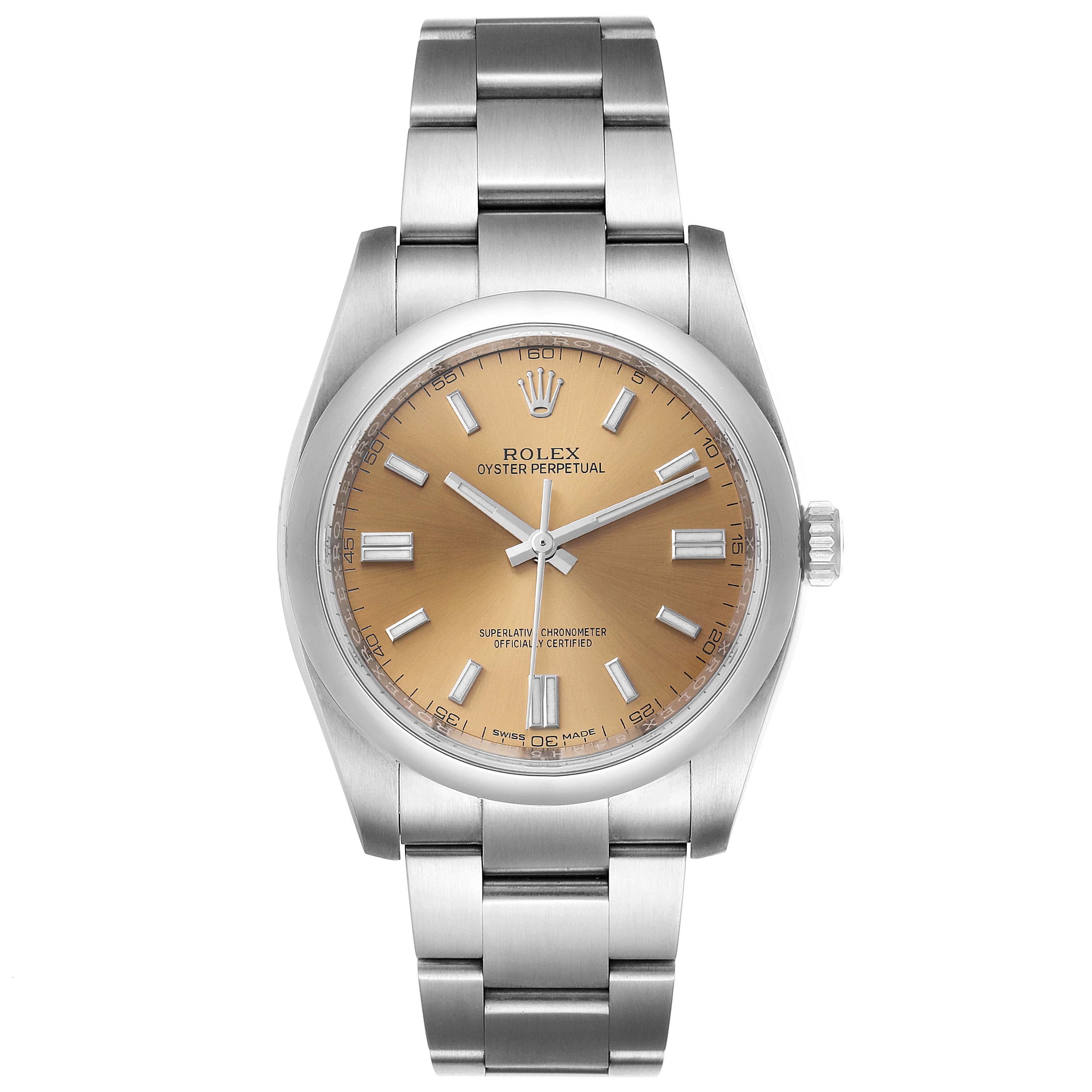 Rolex Oyster Perpetual 36 White Grape Dial Steel Mens Watch 116000
