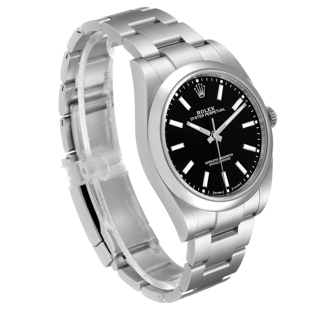 Rolex Oyster Perpetual 39 Black Dial Steel Mens Watch 114300 Unworn