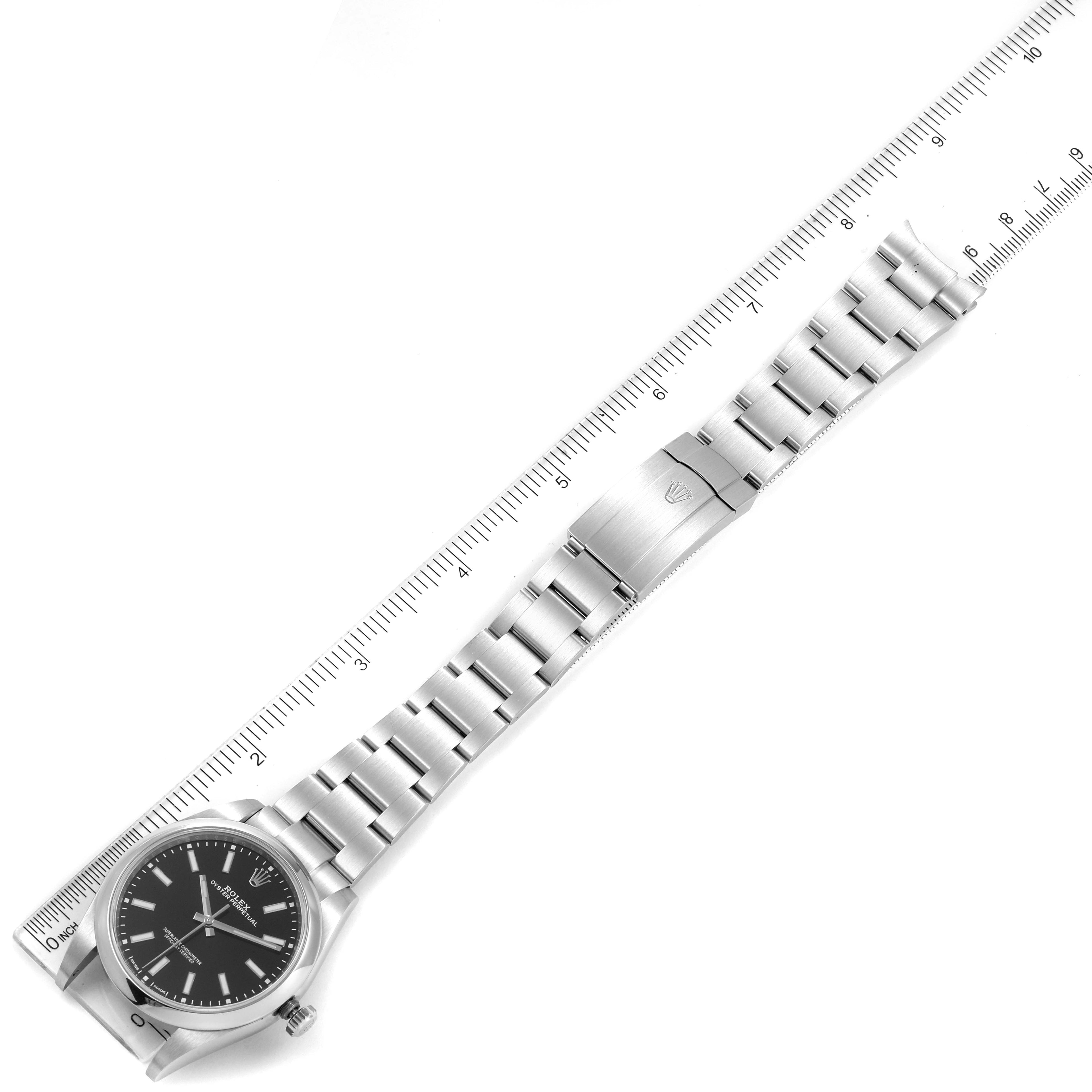 Rolex Oyster Perpetual 39 Black Dial Steel Mens Watch 114300 Unworn
