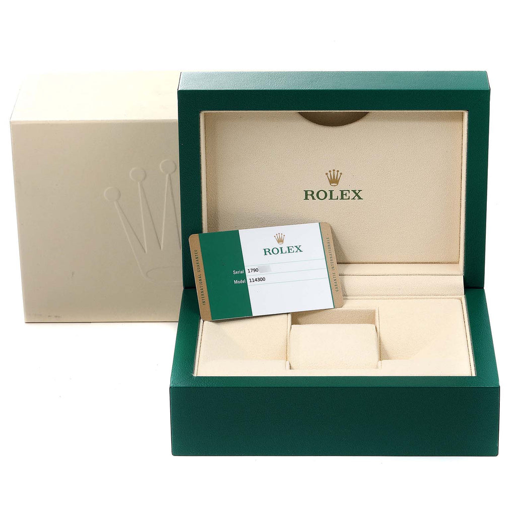 Rolex Oyster Perpetual 39 Black Dial Steel Mens Watch 114300 Unworn