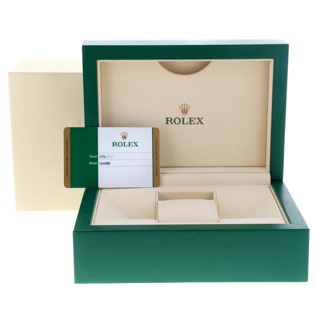 Rolex Oyster Perpetual 39mm Automatic Steel Mens Watch 114300 Box Card