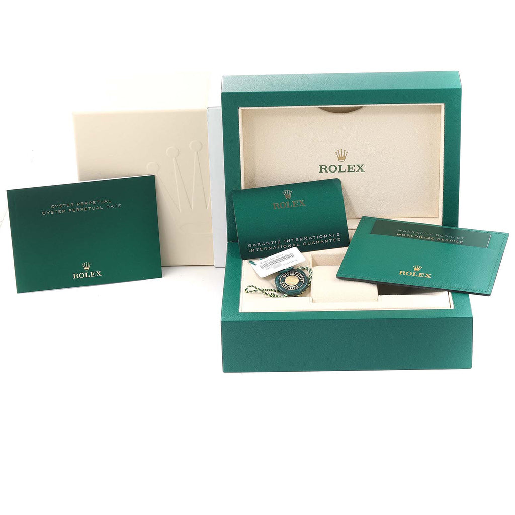 Rolex Oyster Perpetual 41mm Yellow Dial Steel Mens Watch 124300 Box Card