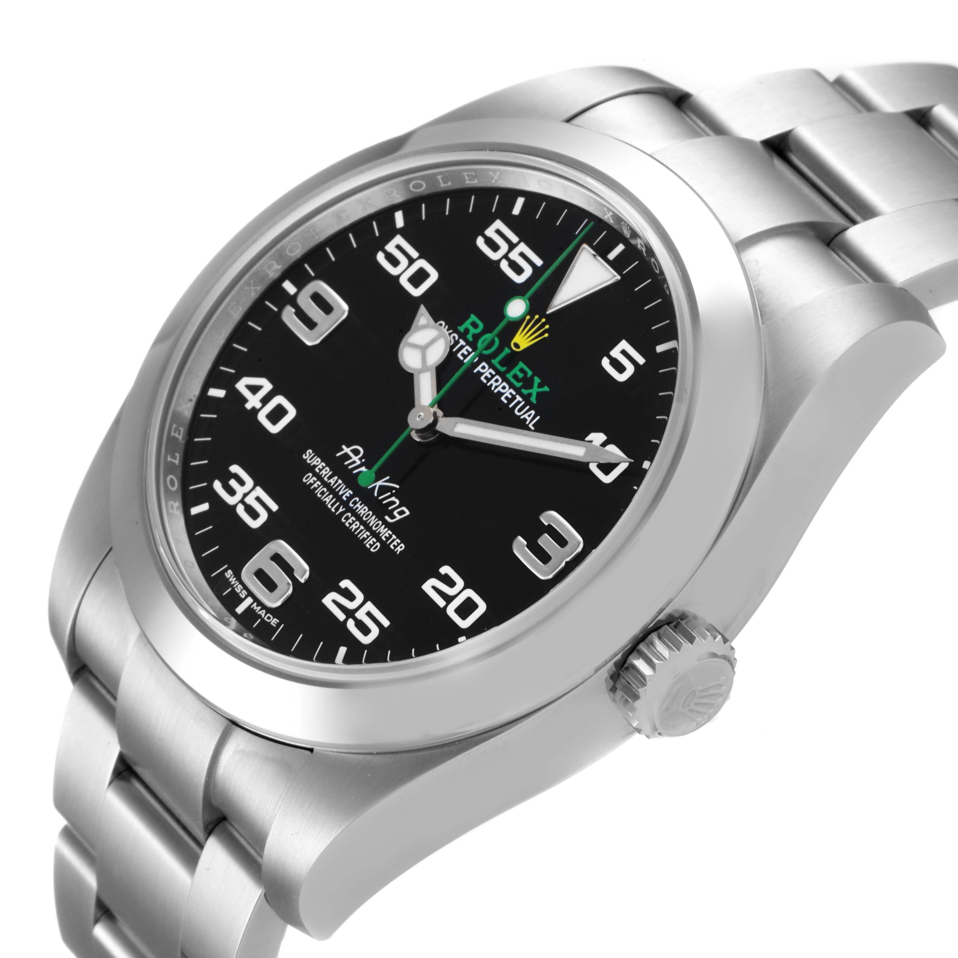 Rolex Oyster Perpetual Air King Black Dial Steel Mens Watch 116900