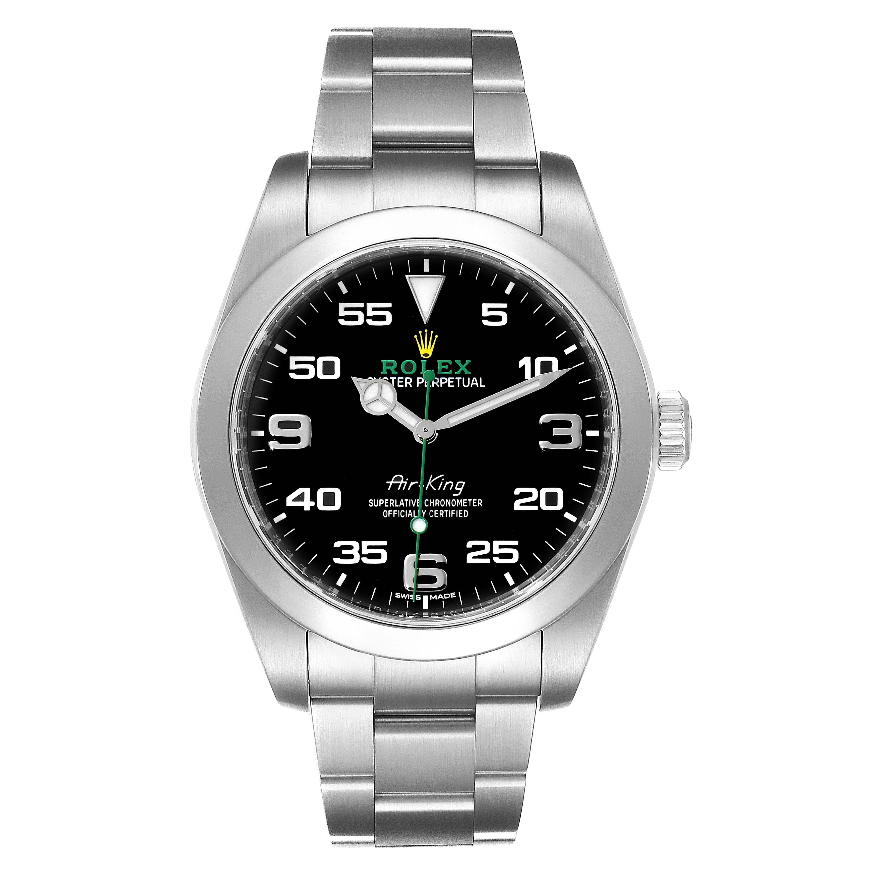 Rolex Oyster Perpetual Air King Black Dial Steel Mens Watch 116900