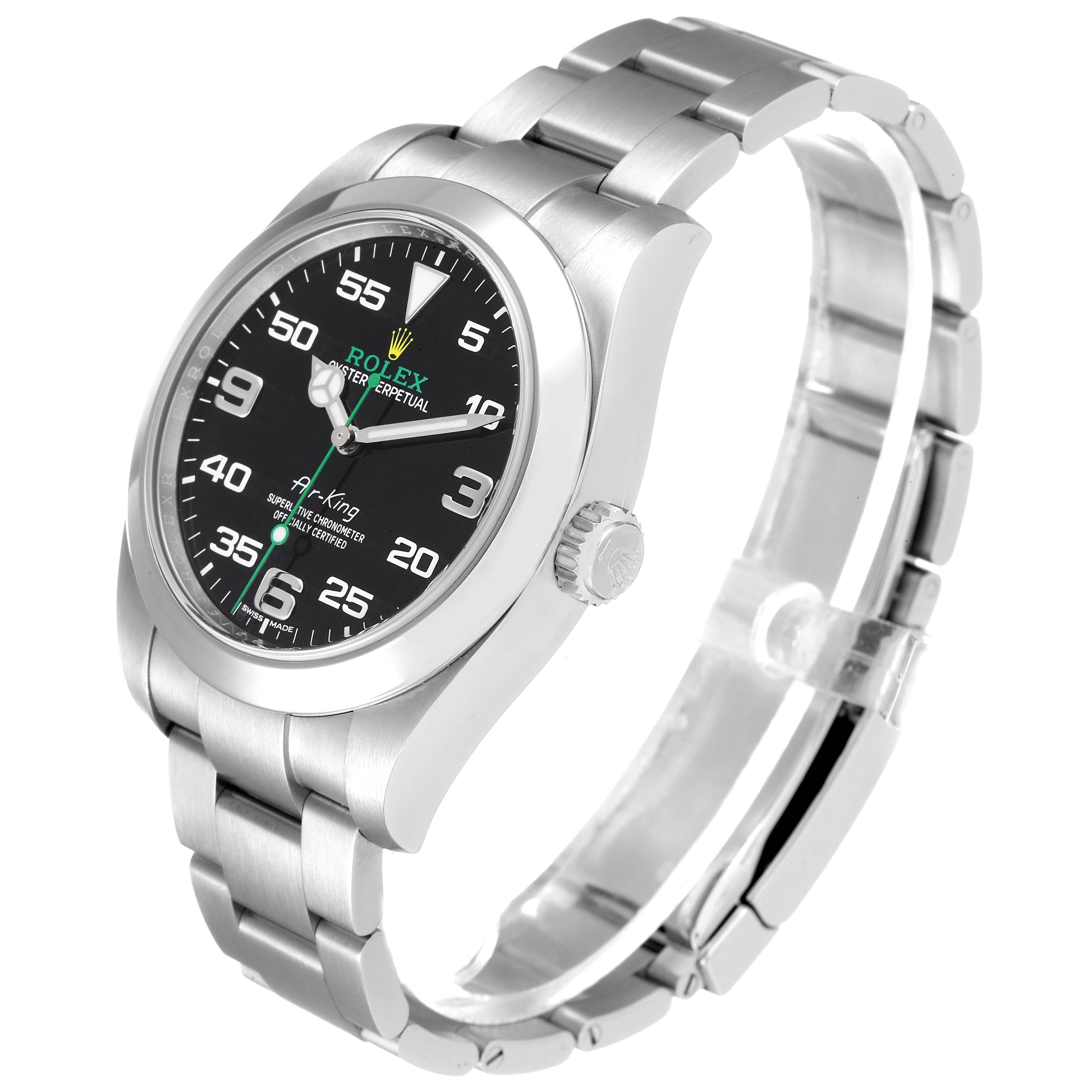 Rolex Oyster Perpetual Air King Black Dial Steel Watch 116900 Box Card