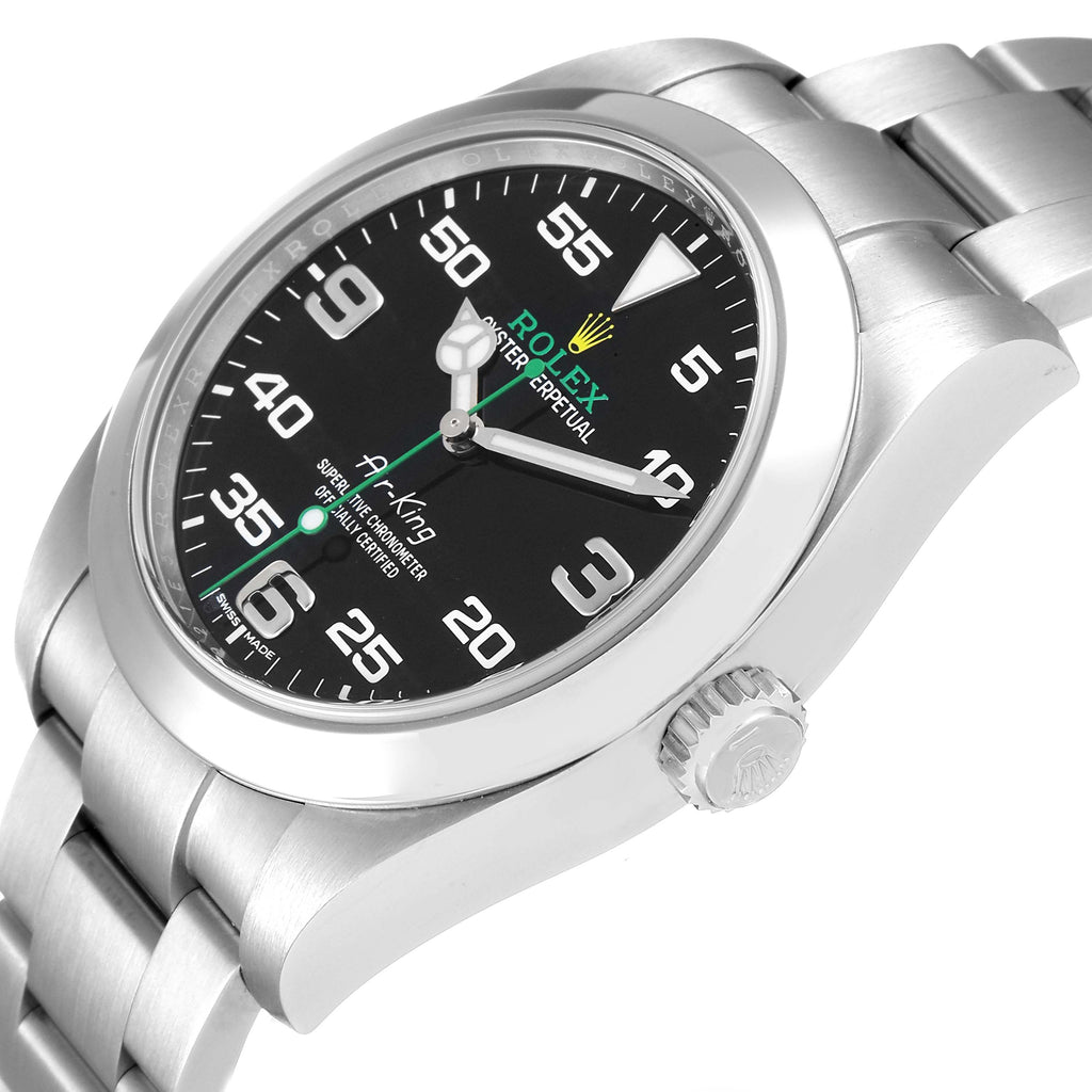 Rolex Oyster Perpetual Air King Black Dial Steel Watch 116900 Box Card