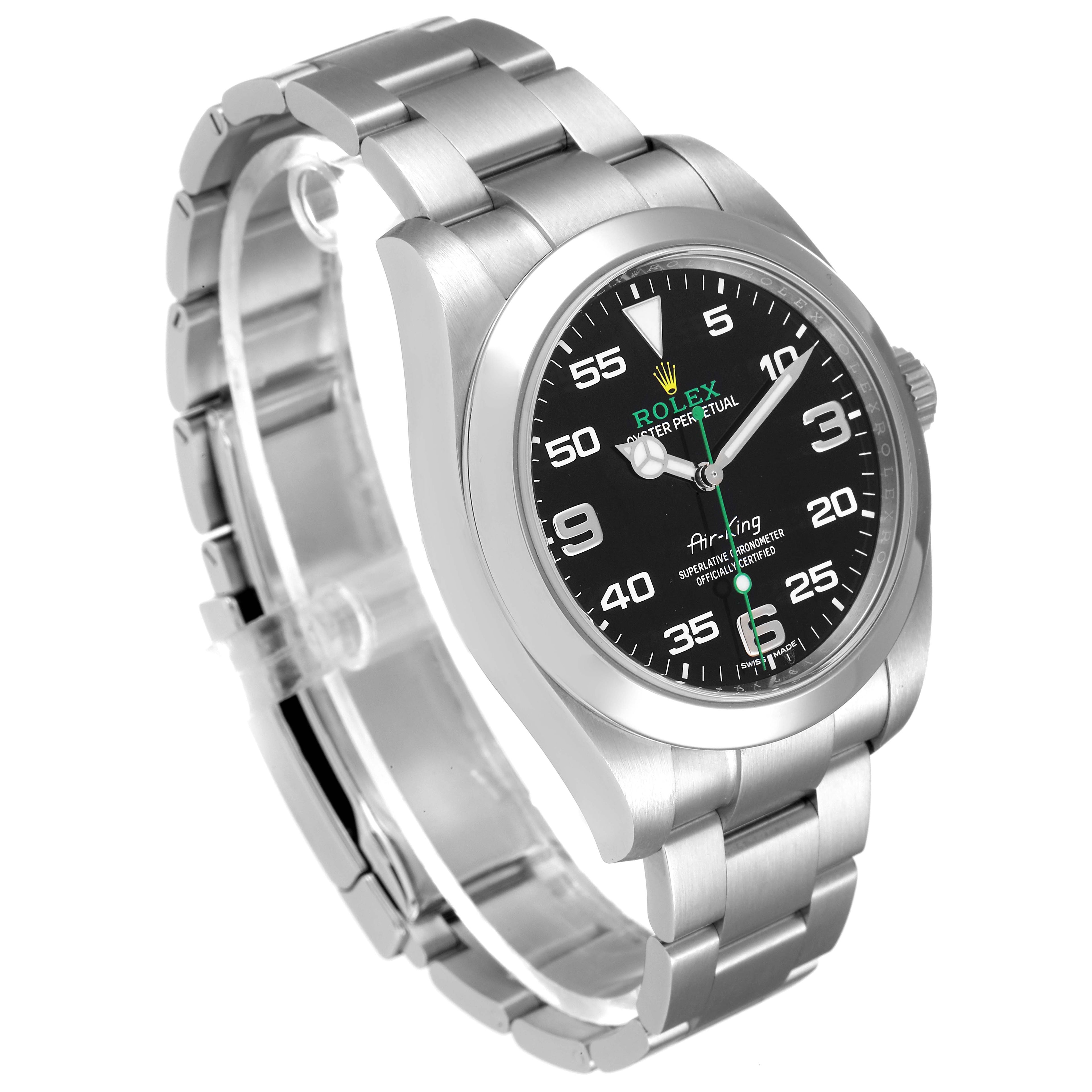 Rolex Oyster Perpetual Air King Black Dial Steel Watch 116900 Box Card