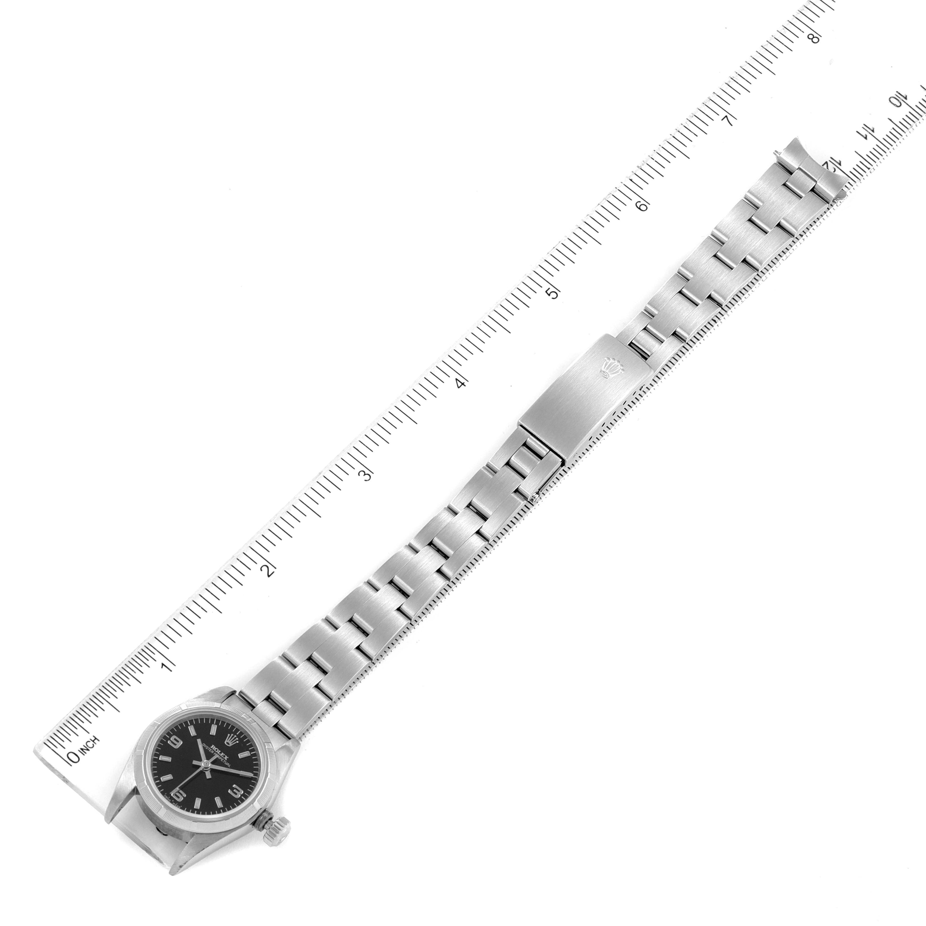 Rolex Oyster Perpetual Black Dial Oyster Bracelet Ladies Watch 67230
