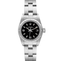Rolex Oyster Perpetual Black Dial Oyster Bracelet Ladies Watch 67230 Box Papers