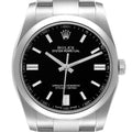 Rolex Oyster Perpetual Black Dial Steel Mens Watch 116000 Unworn