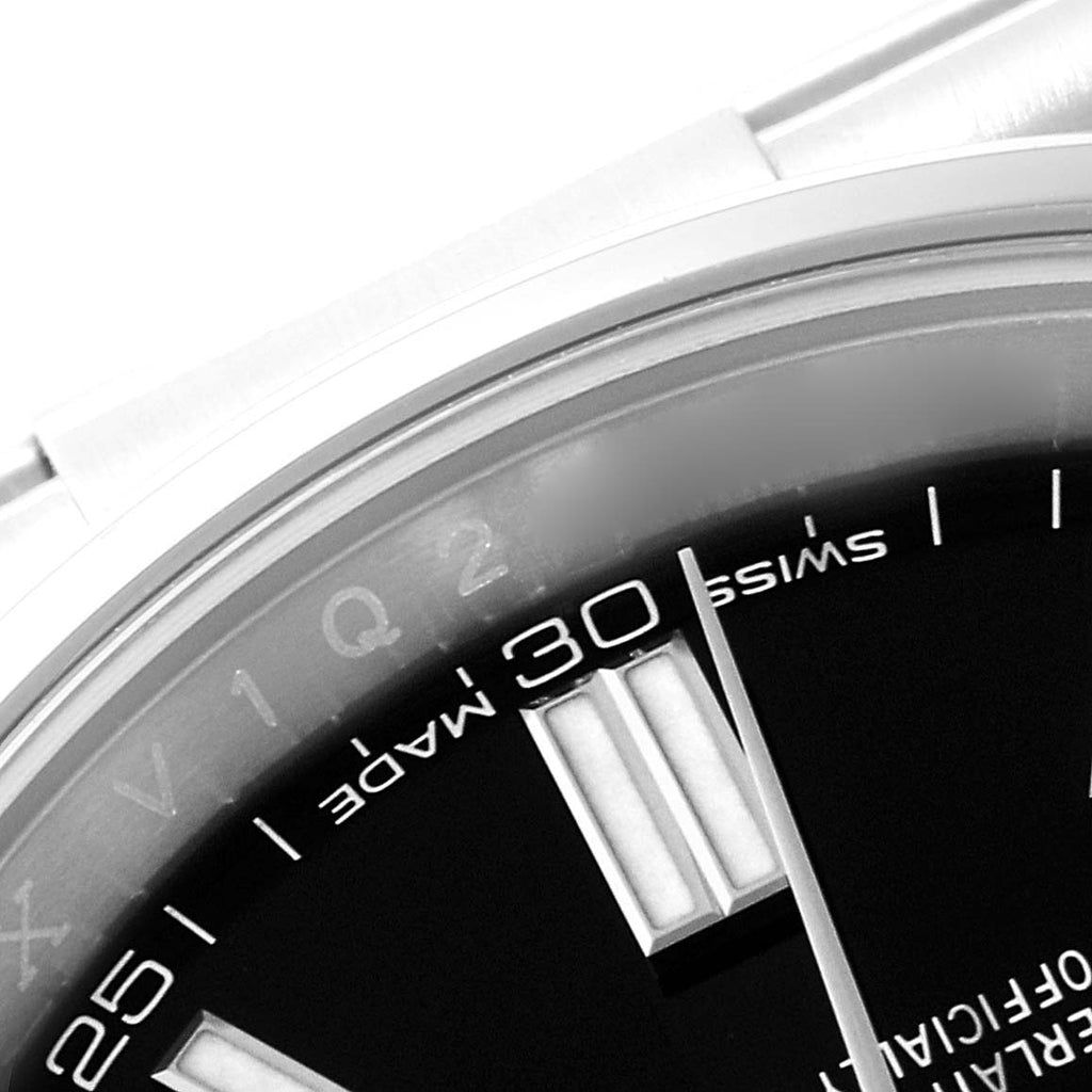 Rolex Oyster Perpetual Black Dial Steel Mens Watch 116000 Unworn