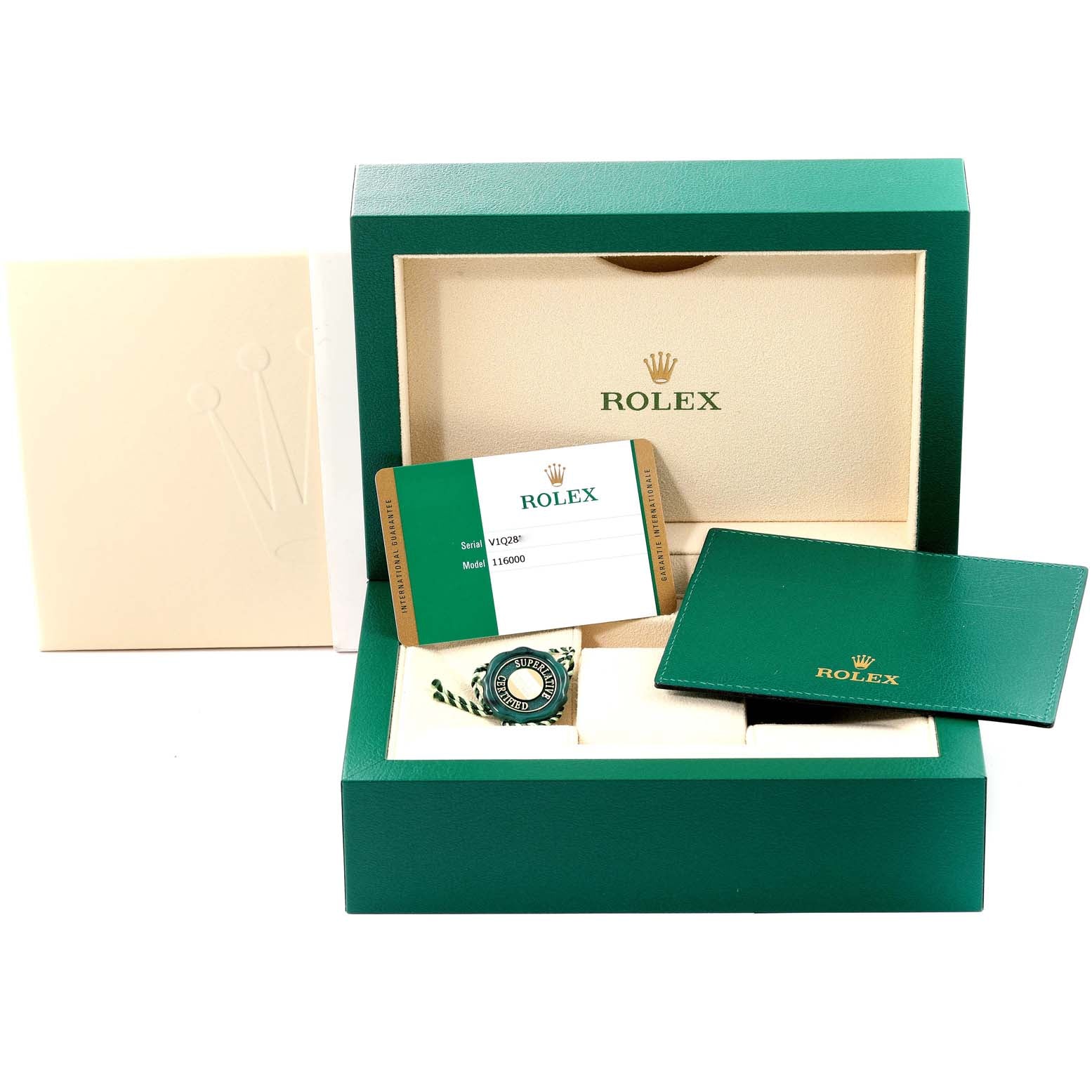Rolex Oyster Perpetual Black Dial Steel Mens Watch 116000 Unworn