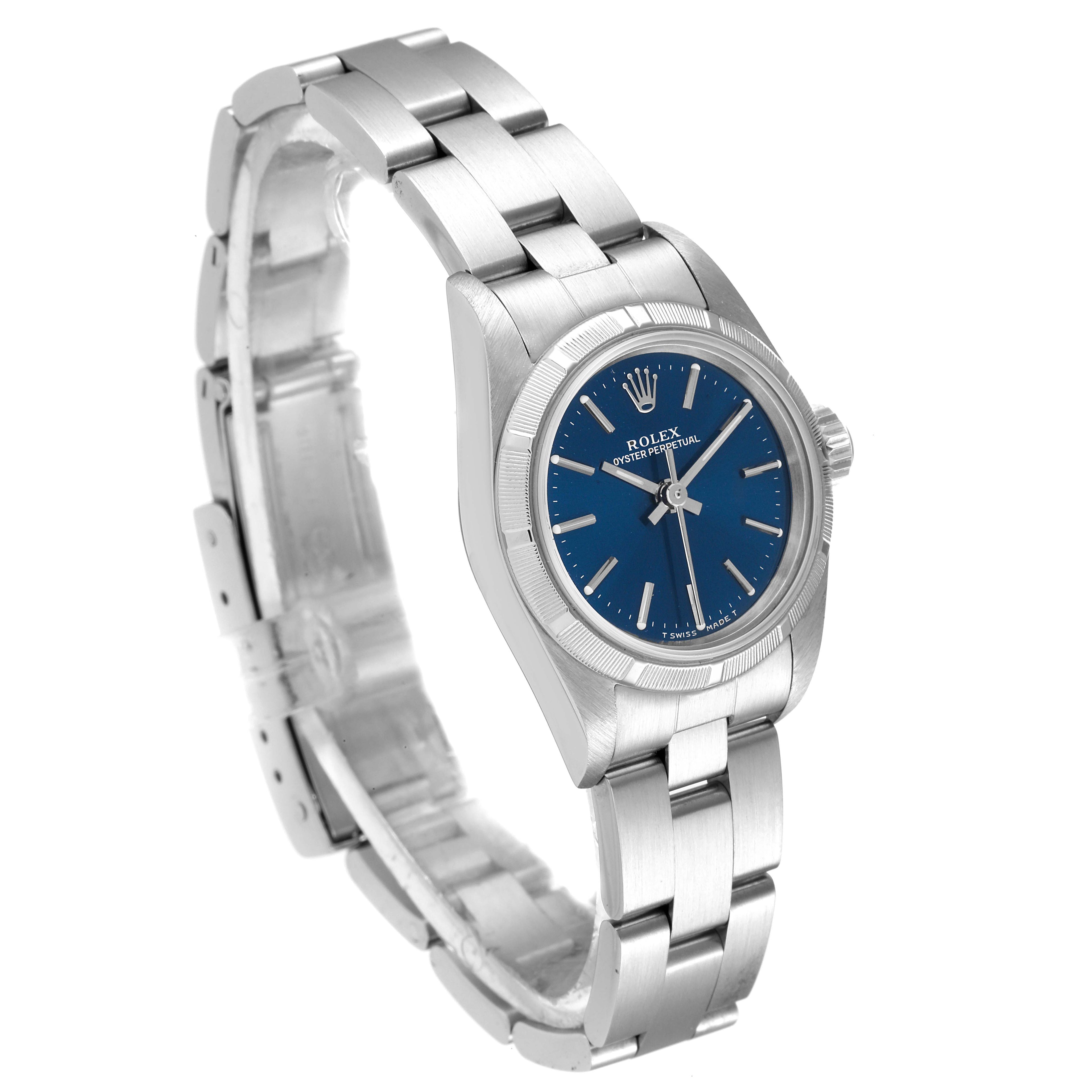 Rolex Oyster Perpetual Blue Dial Oyster Bracelet Ladies Watch 67230