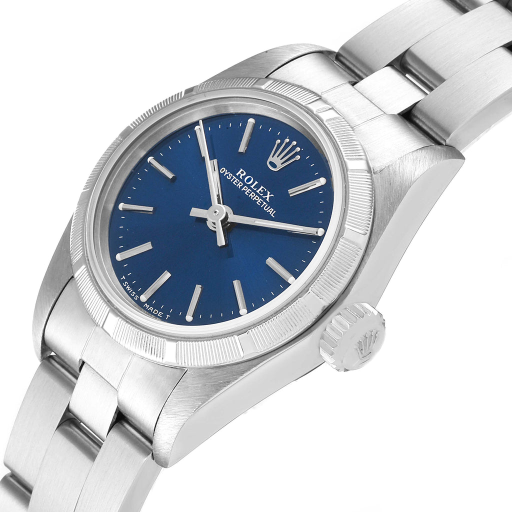 Rolex Oyster Perpetual Blue Dial Oyster Bracelet Ladies Watch 67230