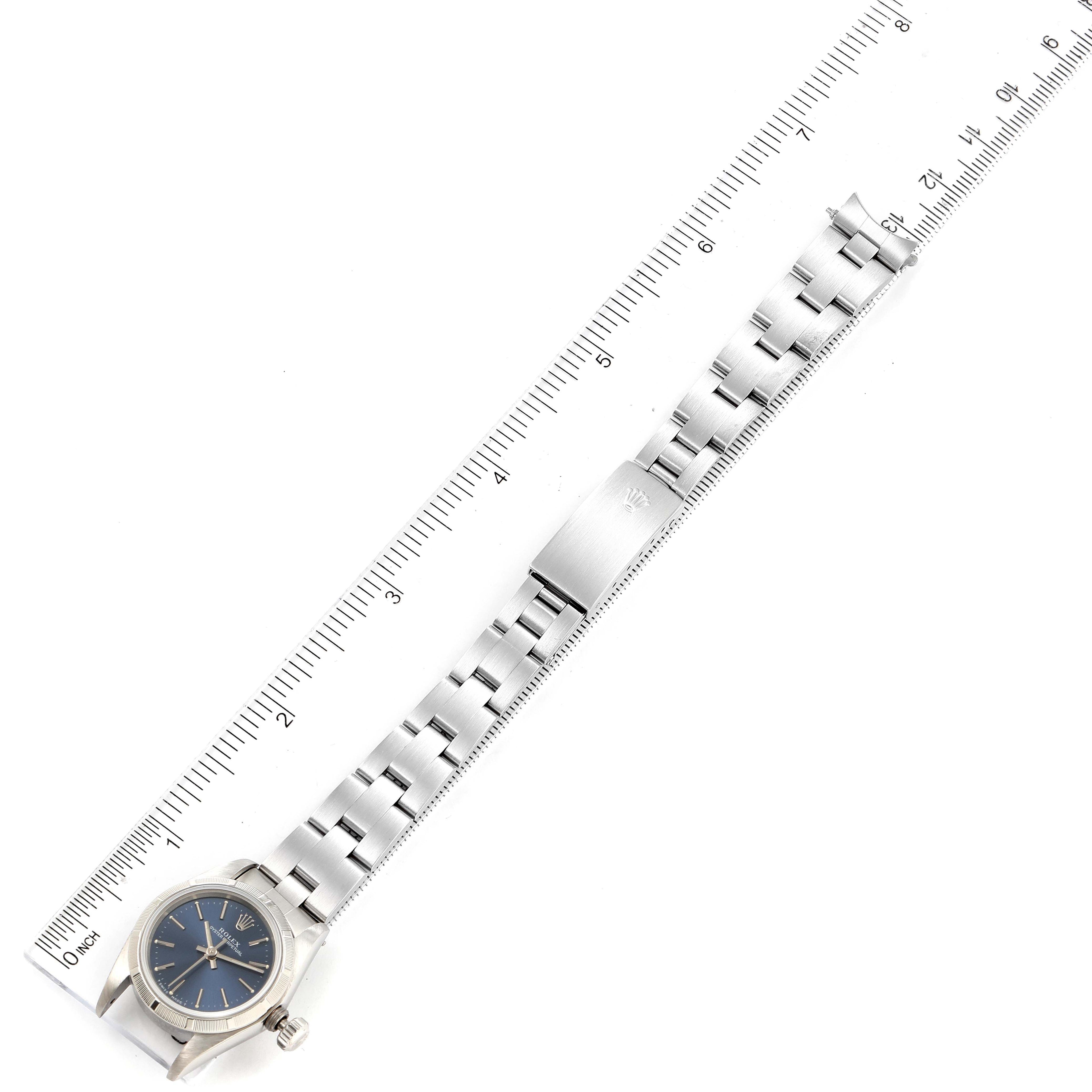Rolex Oyster Perpetual Blue Dial Oyster Bracelet Ladies Watch 67230