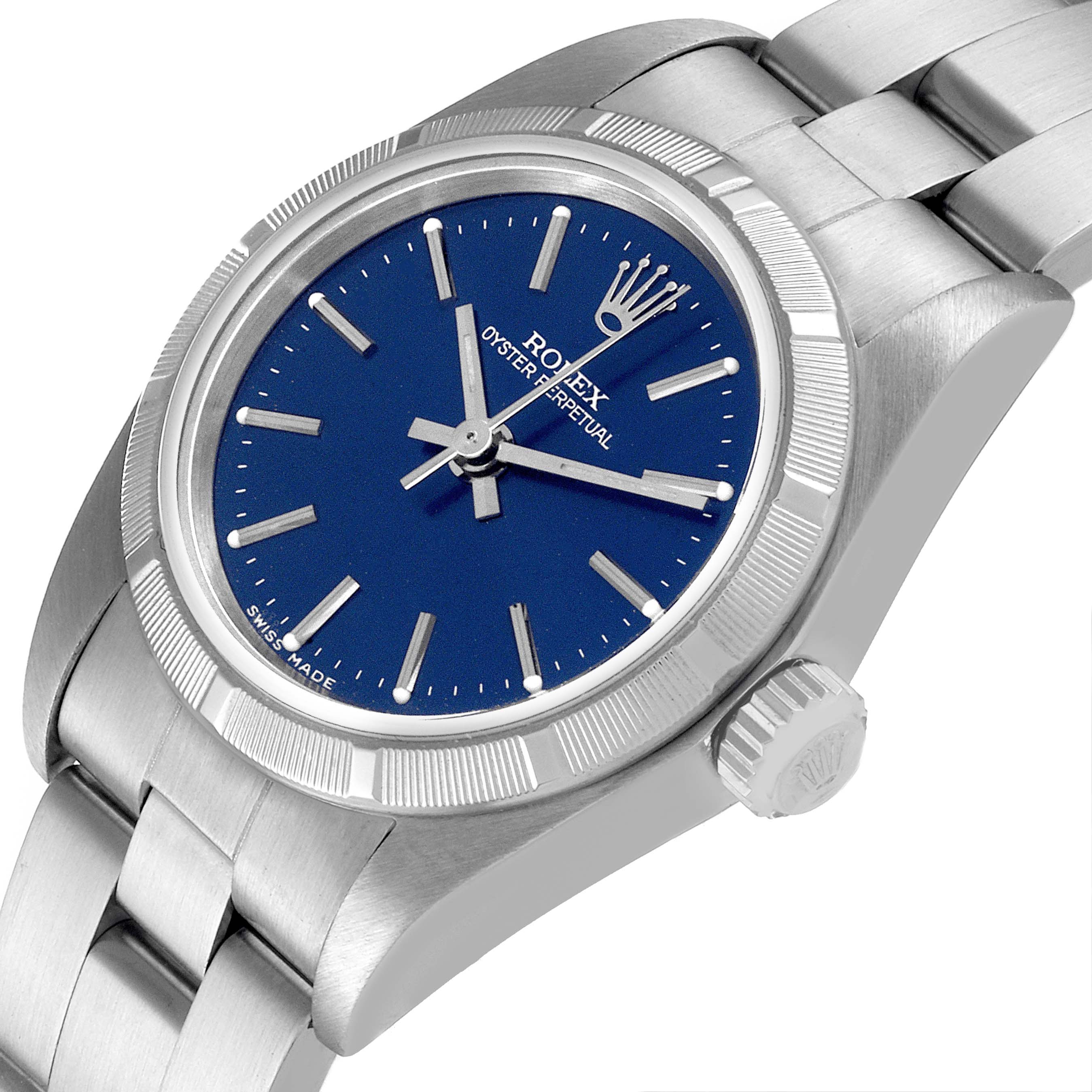 Rolex Oyster Perpetual Blue Dial Oyster Bracelet Steel Ladies Watch 76030