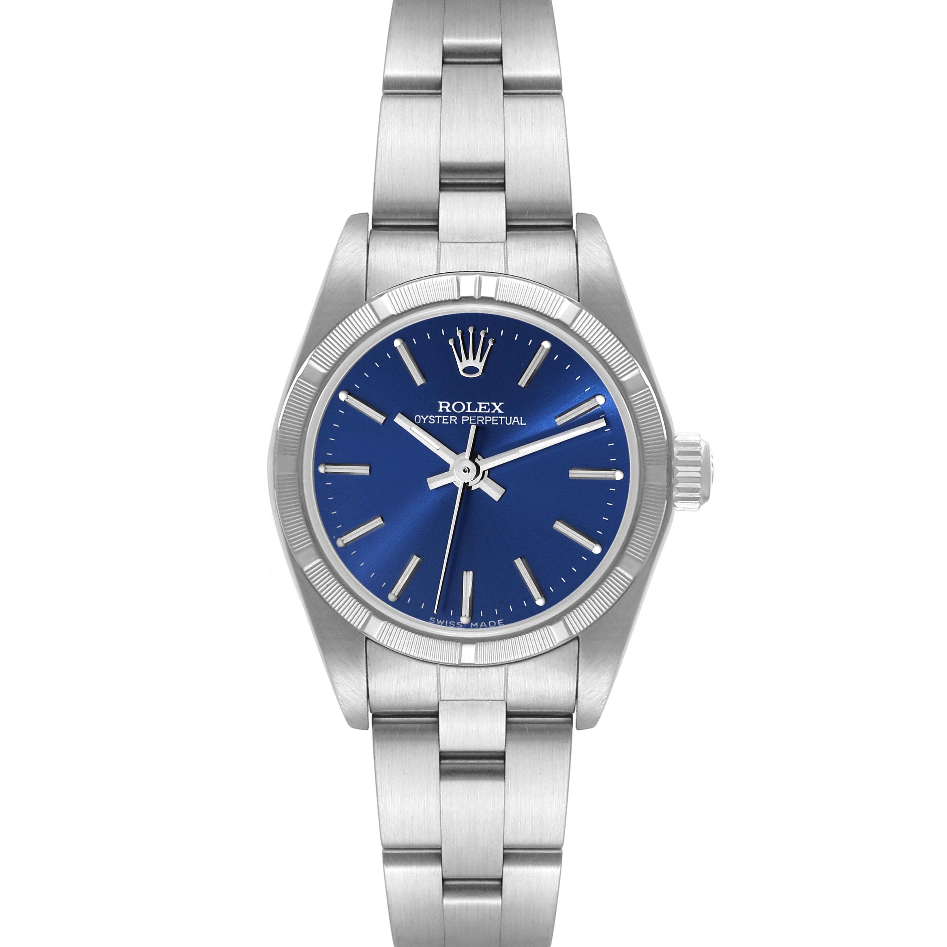 Rolex Oyster Perpetual Blue Dial Oyster Bracelet Steel Ladies Watch 76030
