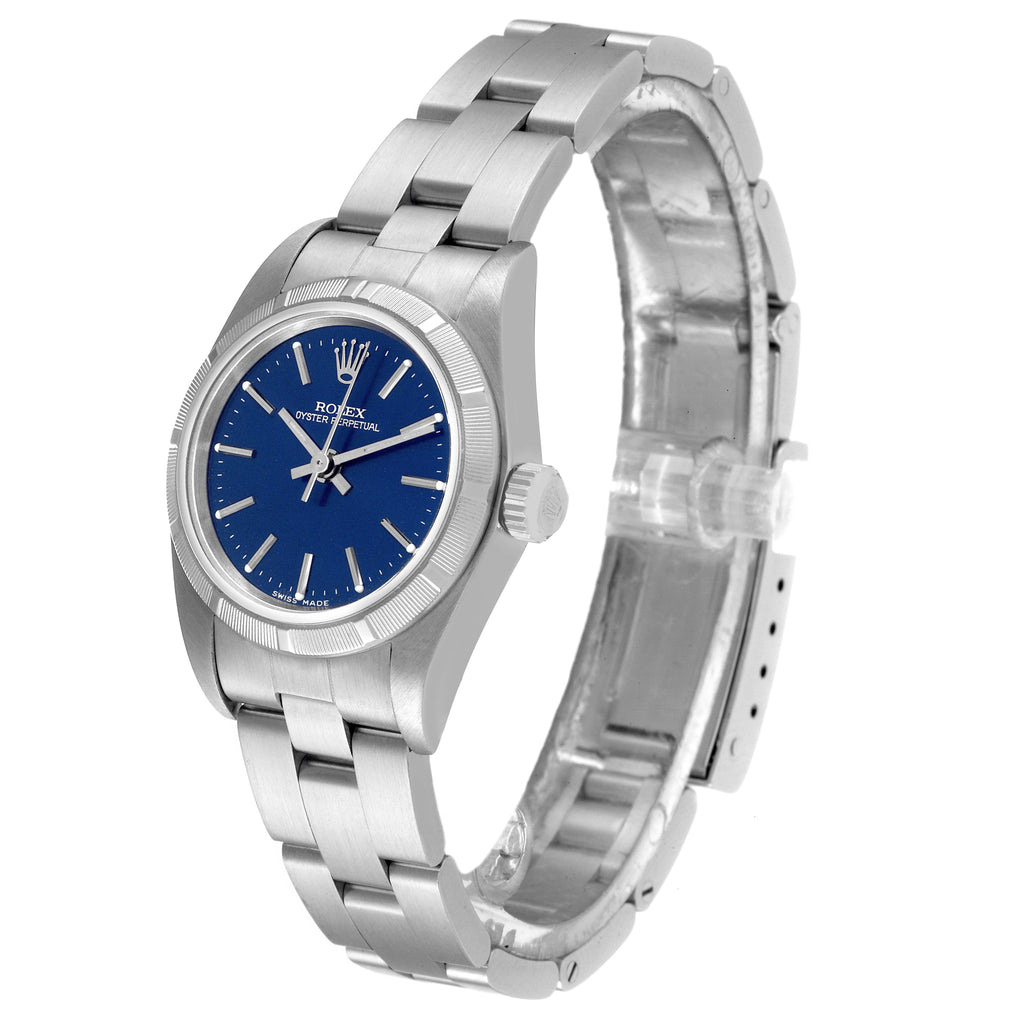 Rolex Oyster Perpetual Blue Dial Oyster Bracelet Steel Ladies Watch 76030