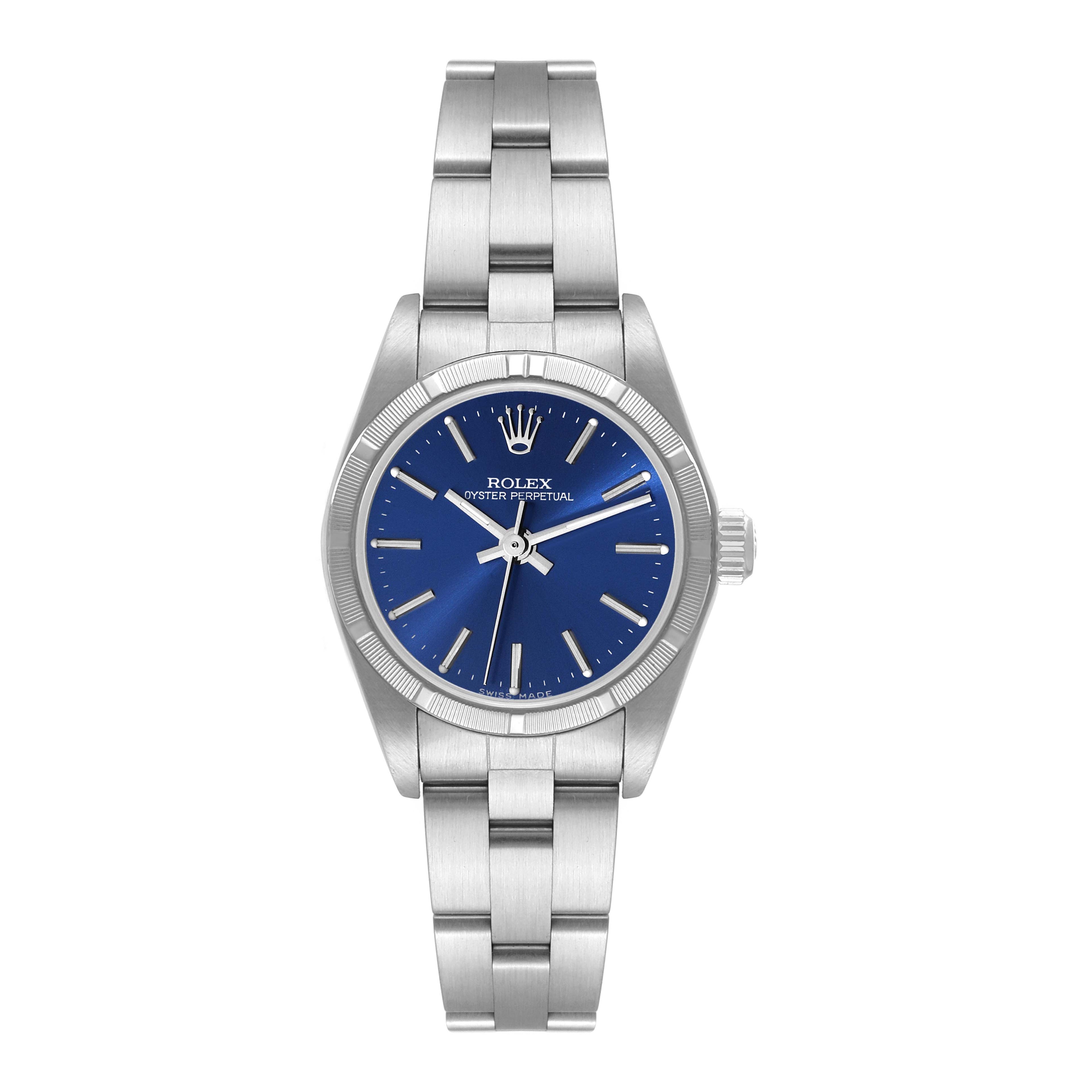 Rolex Oyster Perpetual Blue Dial Oyster Bracelet Steel Ladies Watch 76030
