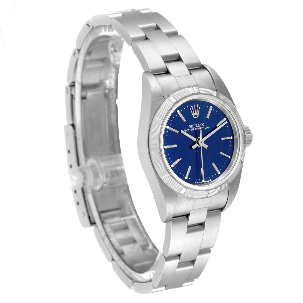 Rolex Oyster Perpetual Blue Dial Oyster Bracelet Steel Ladies Watch 76030