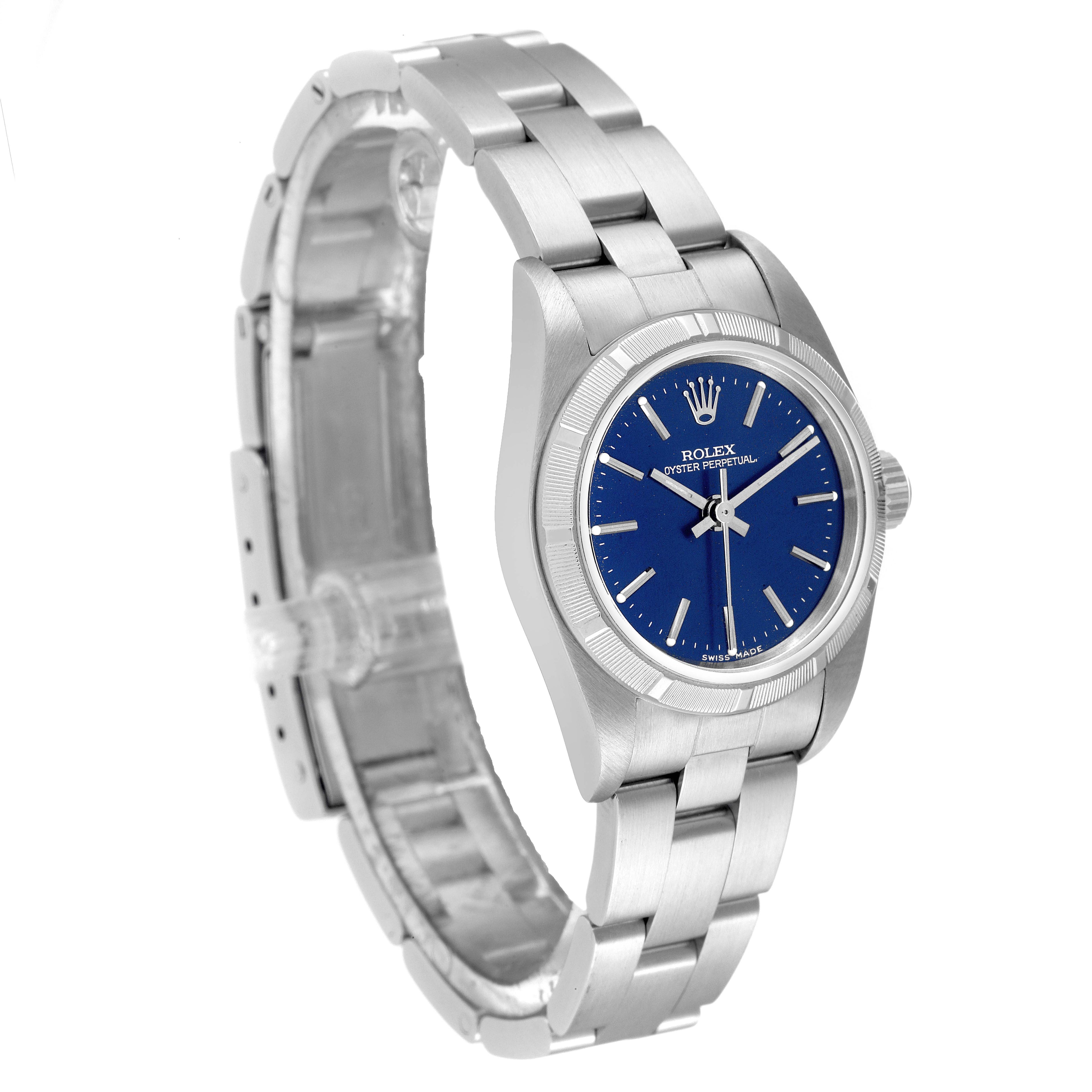 Rolex Oyster Perpetual Blue Dial Oyster Bracelet Steel Ladies Watch 76030
