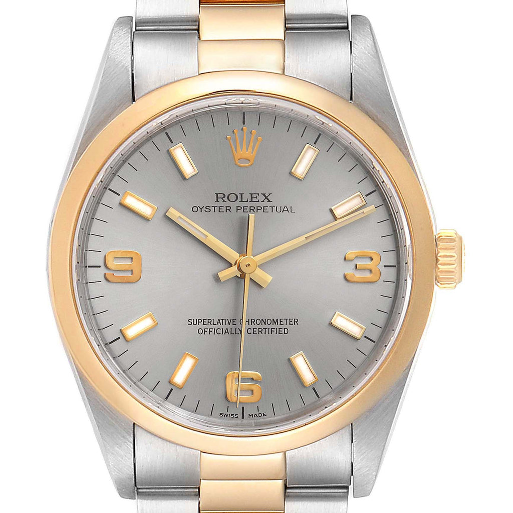 Rolex Oyster Perpetual Domed Bezel Steel Yellow Gold Watch 14203