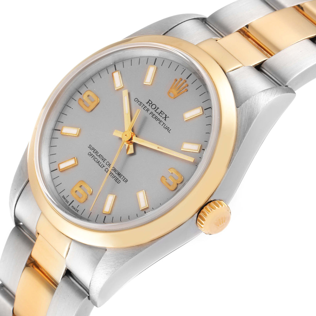 Rolex Oyster Perpetual Domed Bezel Steel Yellow Gold Watch 14203