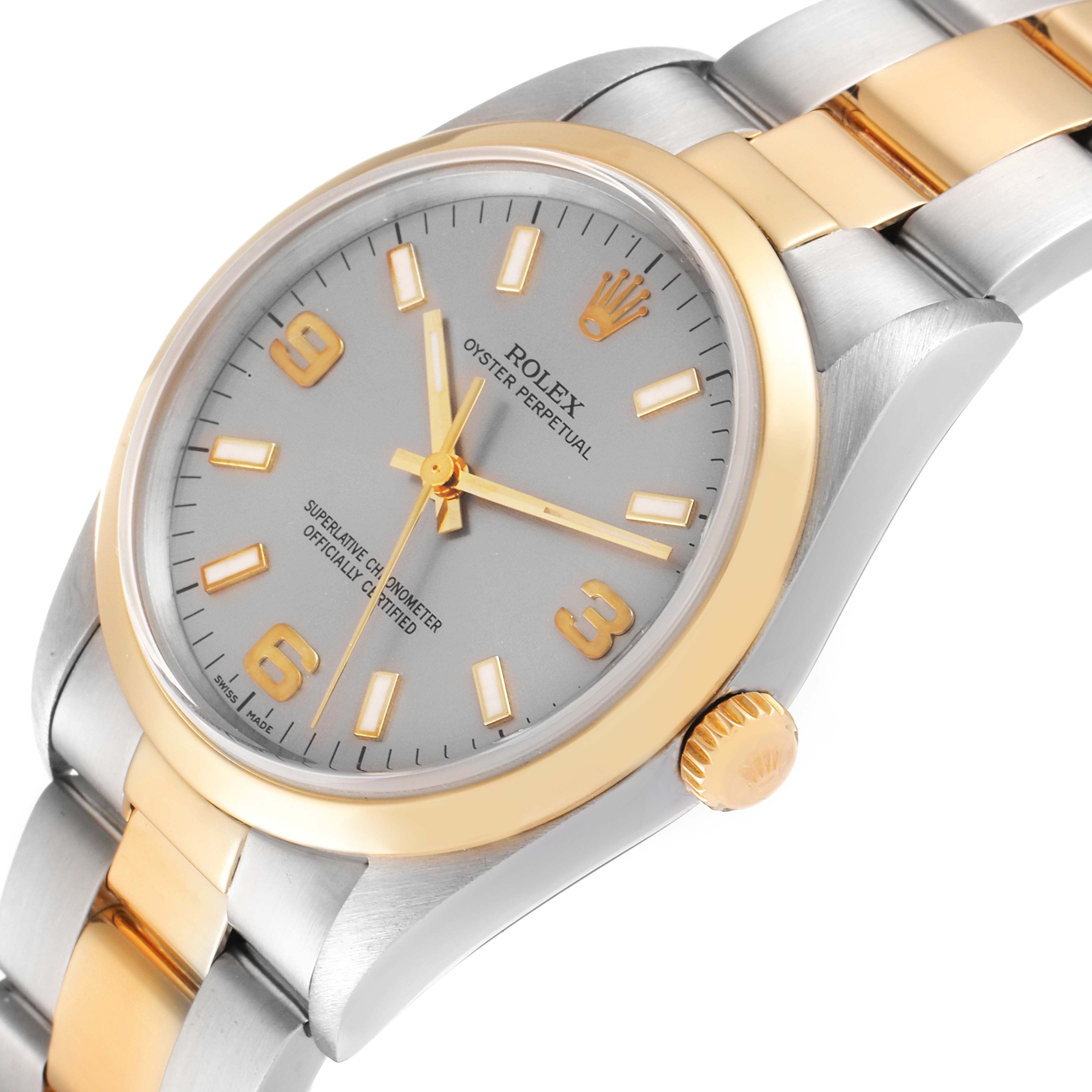 Rolex Oyster Perpetual Domed Bezel Steel Yellow Gold Watch 14203