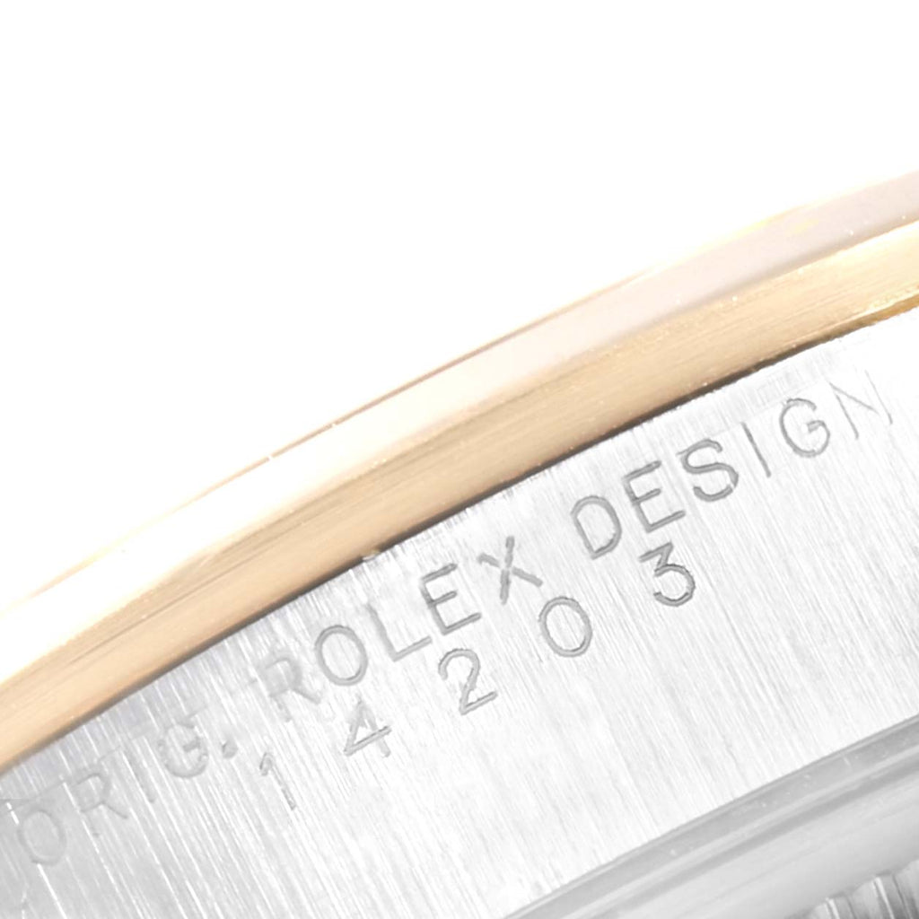 Rolex Oyster Perpetual Domed Bezel Steel Yellow Gold Watch 14203