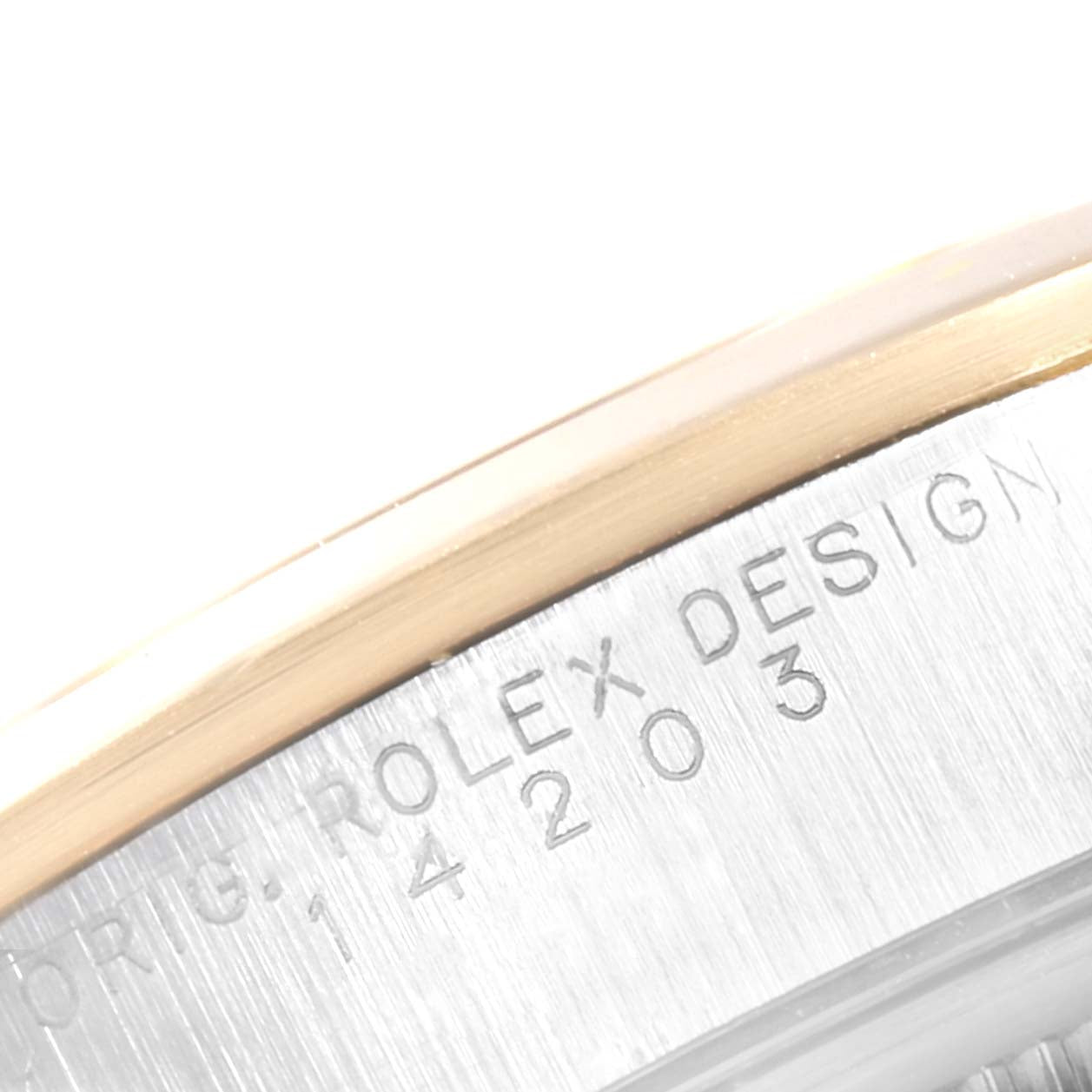 Rolex Oyster Perpetual Domed Bezel Steel Yellow Gold Watch 14203