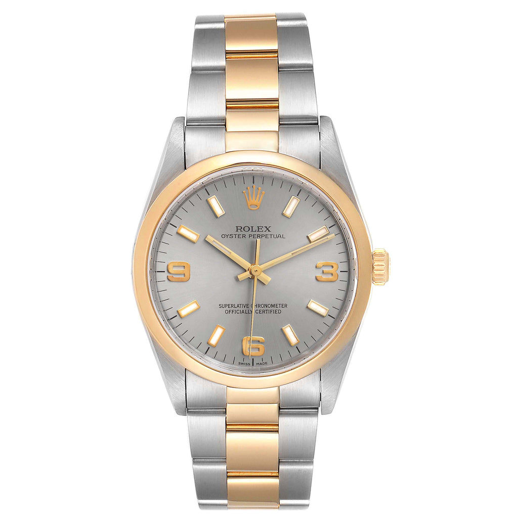 Rolex Oyster Perpetual Domed Bezel Steel Yellow Gold Watch 14203