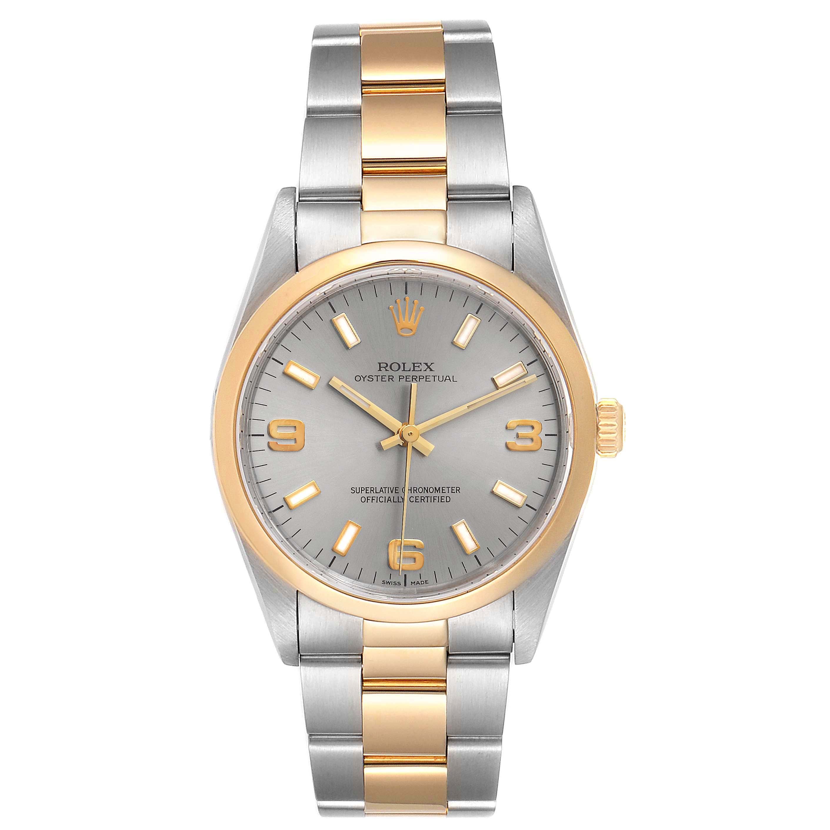 Rolex Oyster Perpetual Domed Bezel Steel Yellow Gold Watch 14203