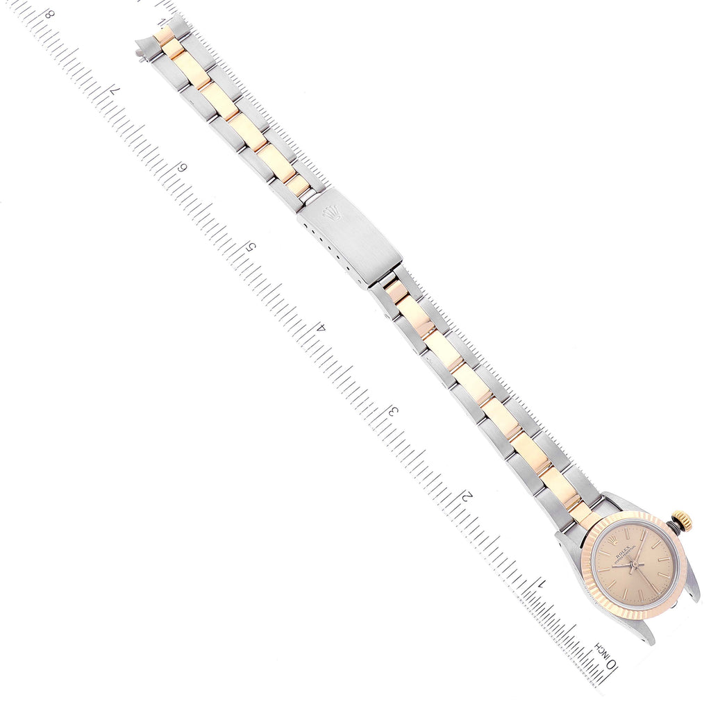 Rolex Oyster Perpetual Fluted Bezel Steel Yellow Gold Ladies Watch 67193