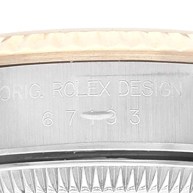 Rolex Oyster Perpetual Fluted Bezel Steel Yellow Gold Ladies Watch 67193 Papers