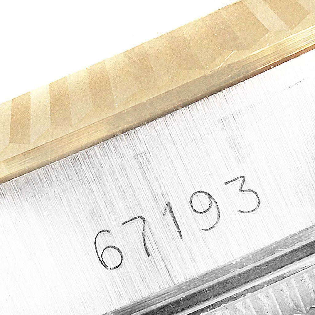 Rolex Oyster Perpetual Fluted Bezel Steel Yellow Gold Watch 67193 Box Papers