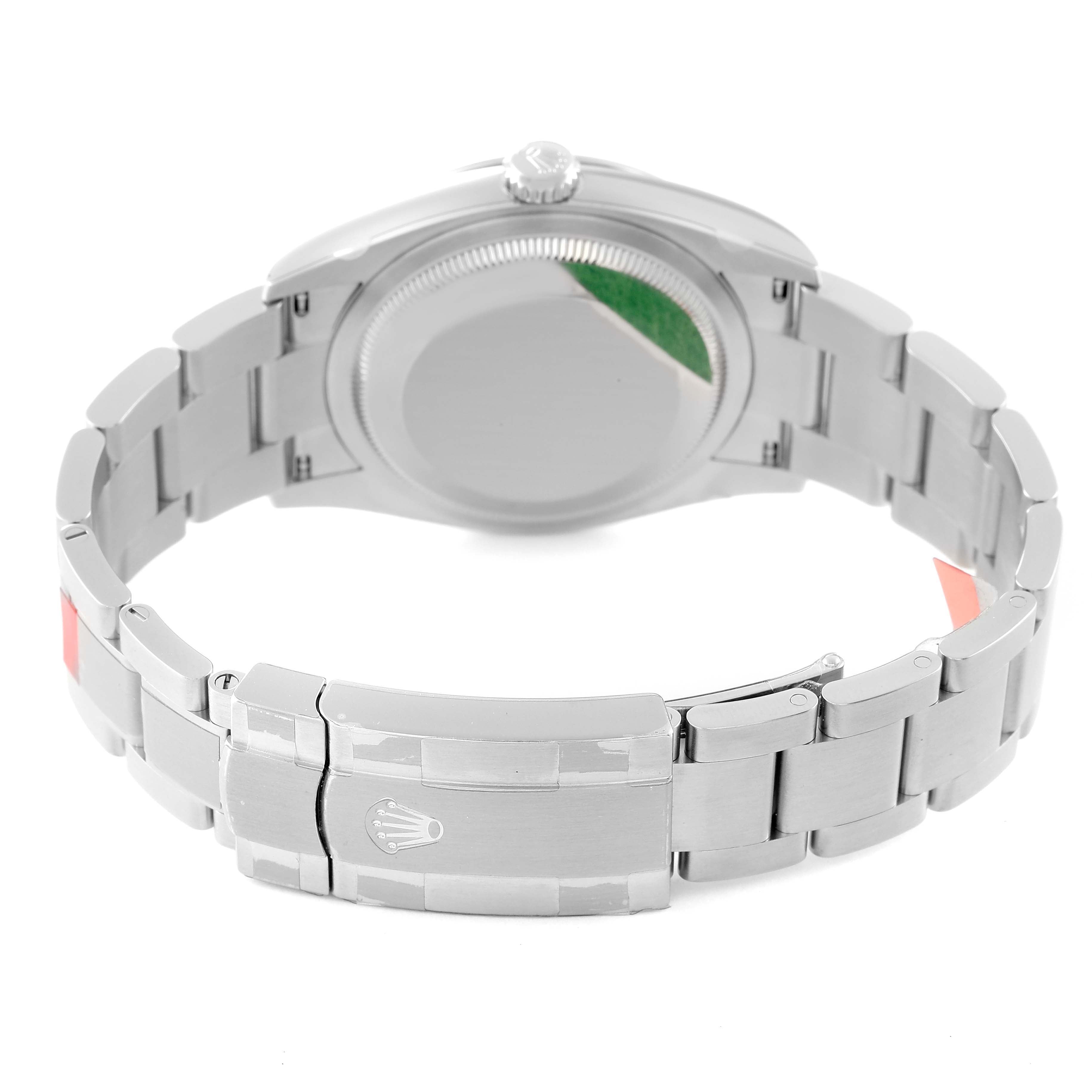 Rolex Oyster Perpetual Green Dial Steel Mens Watch 126000 Unworn