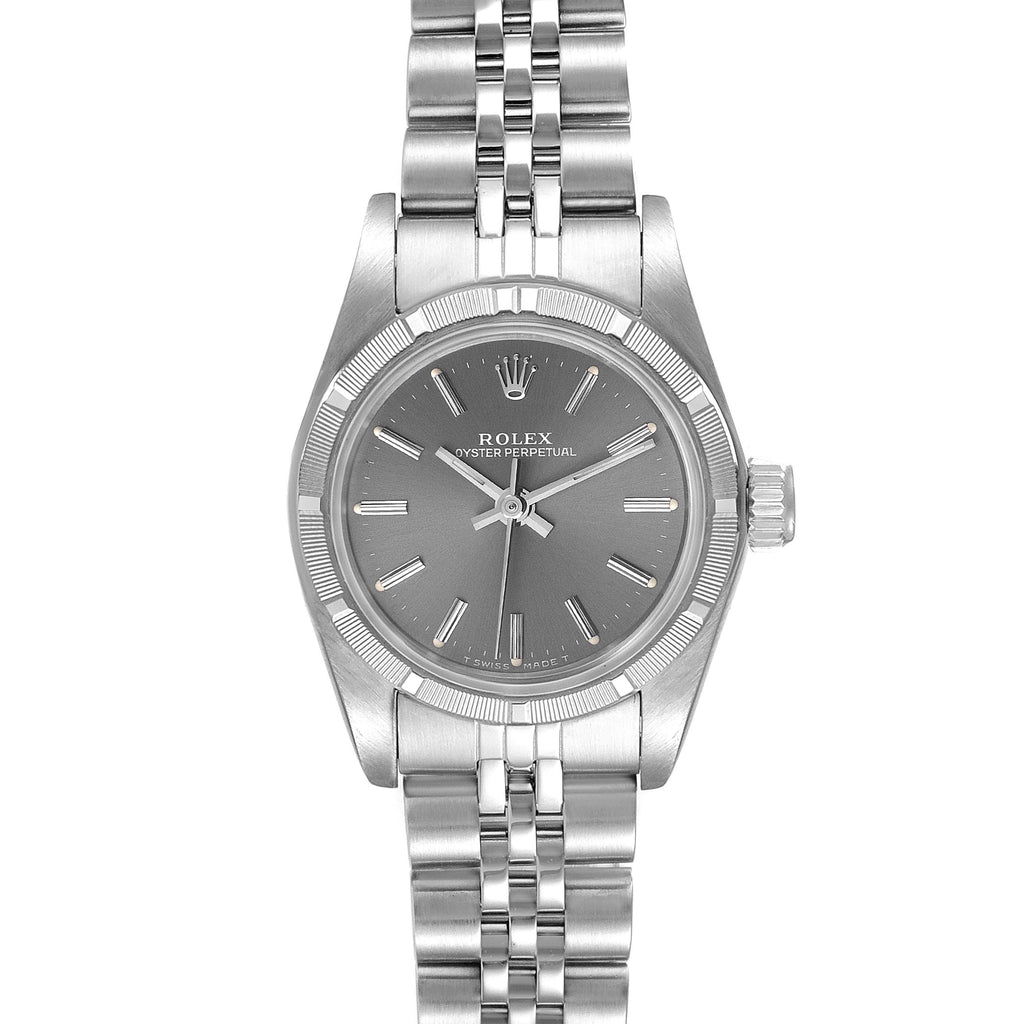 Rolex Oyster Perpetual Grey Dial Oyster Bracelet Ladies Watch 67230