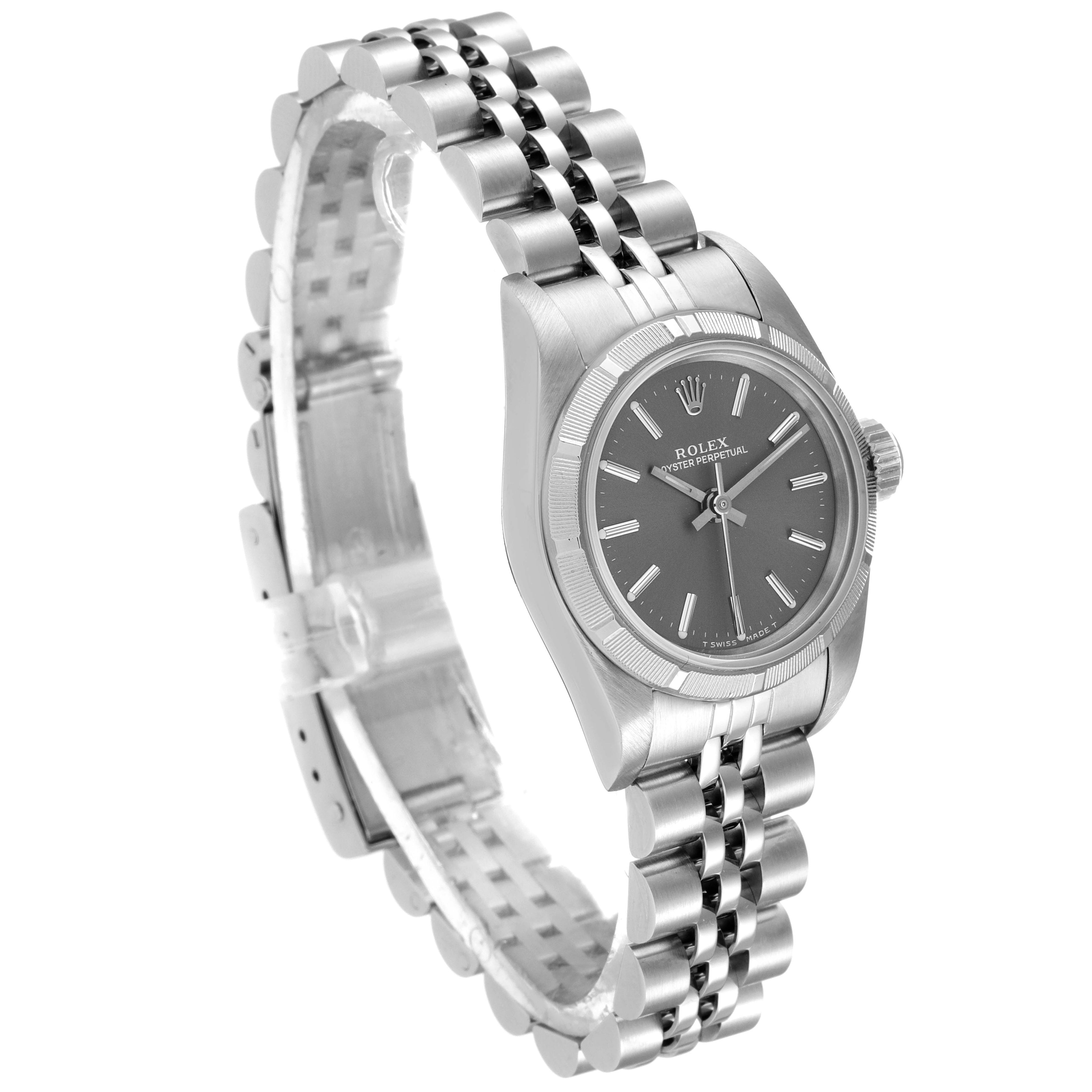 Rolex Oyster Perpetual Grey Dial Oyster Bracelet Ladies Watch 67230