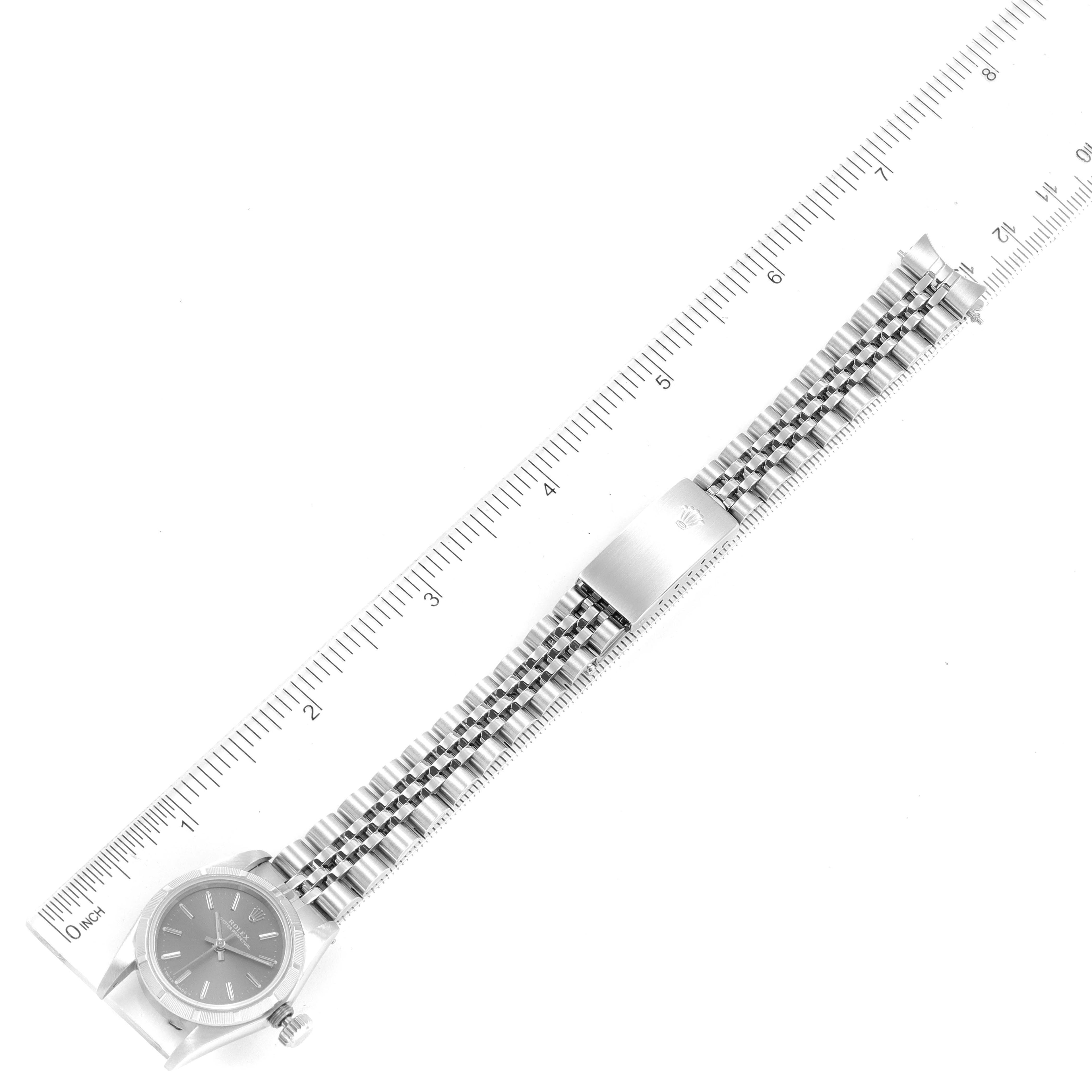 Rolex Oyster Perpetual Grey Dial Oyster Bracelet Ladies Watch 67230