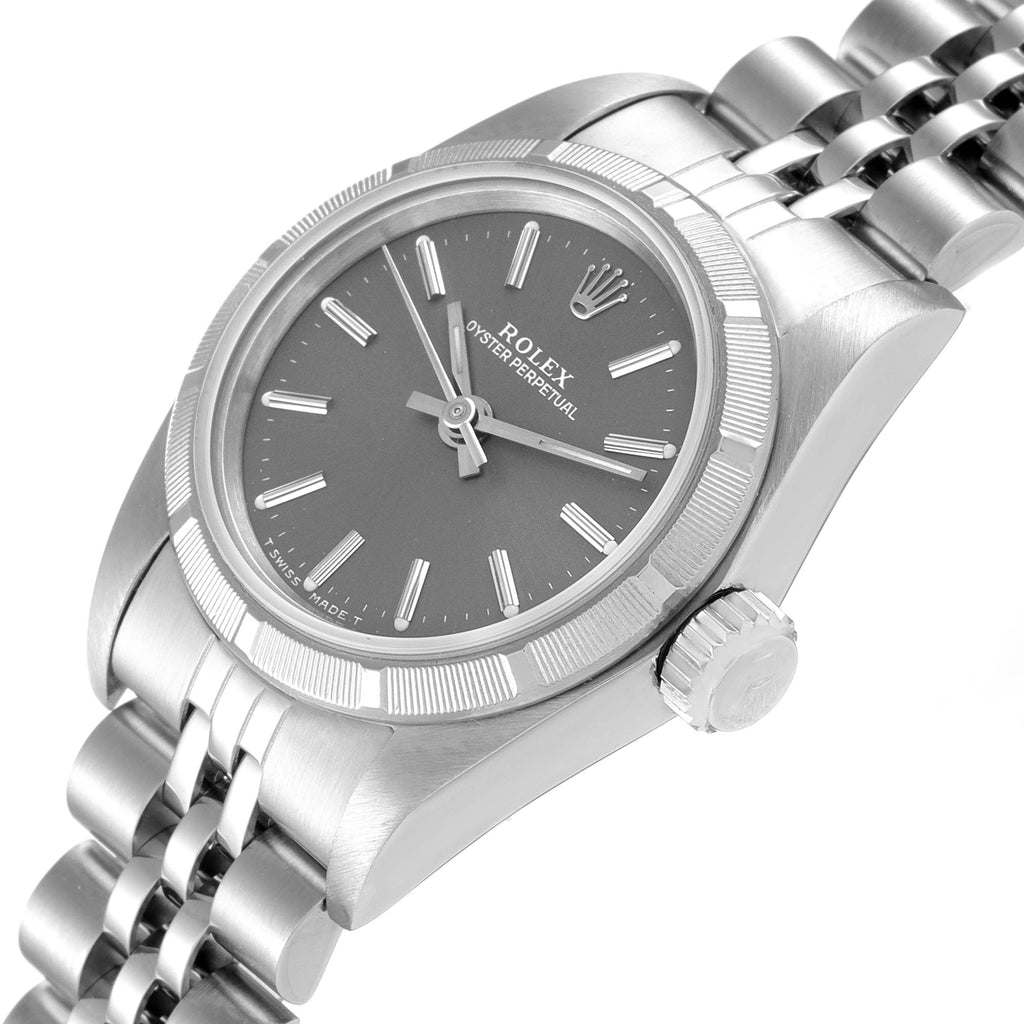 Rolex Oyster Perpetual Grey Dial Oyster Bracelet Ladies Watch 67230