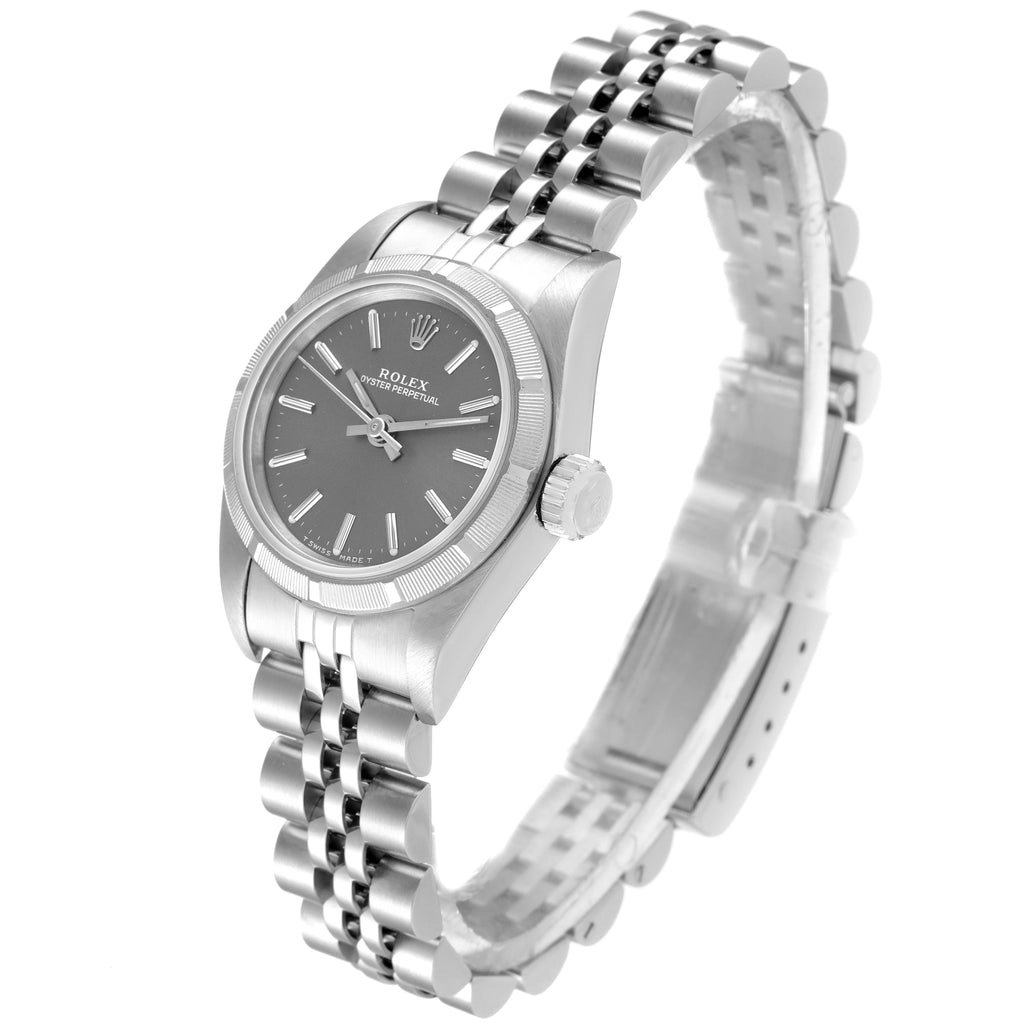 Rolex Oyster Perpetual Grey Dial Oyster Bracelet Ladies Watch 67230