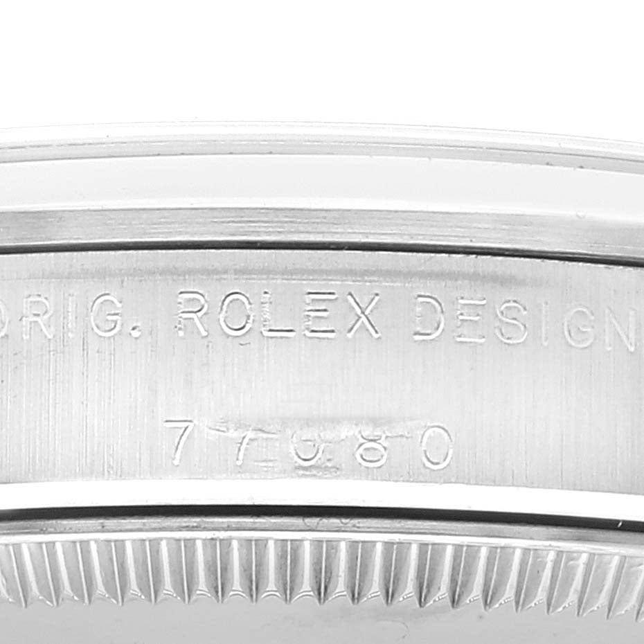 Rolex Oyster Perpetual Midsize 31mm Blue Dial Steel Ladies Watch 77080 Box Paper