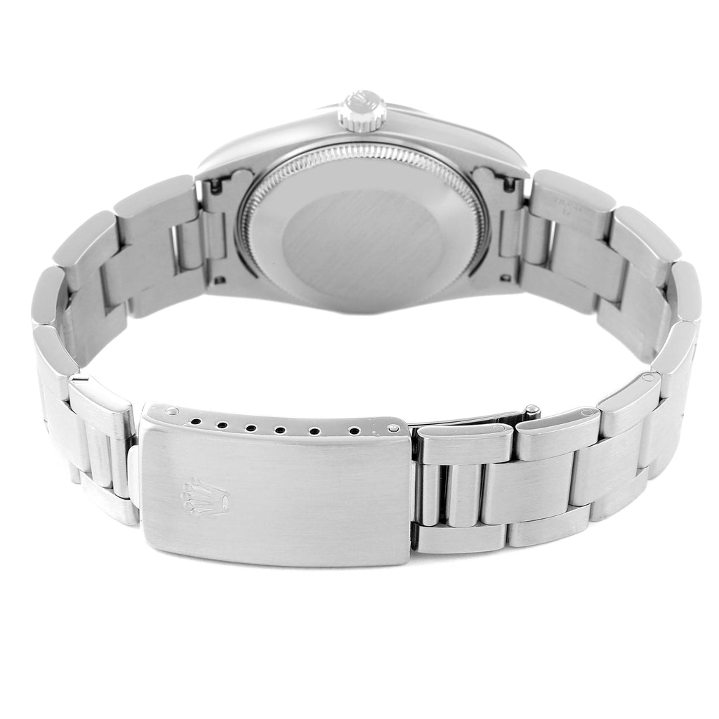 Rolex Oyster Perpetual Midsize 31mm Steel Blue Dial Ladies Watch 77080 Papers