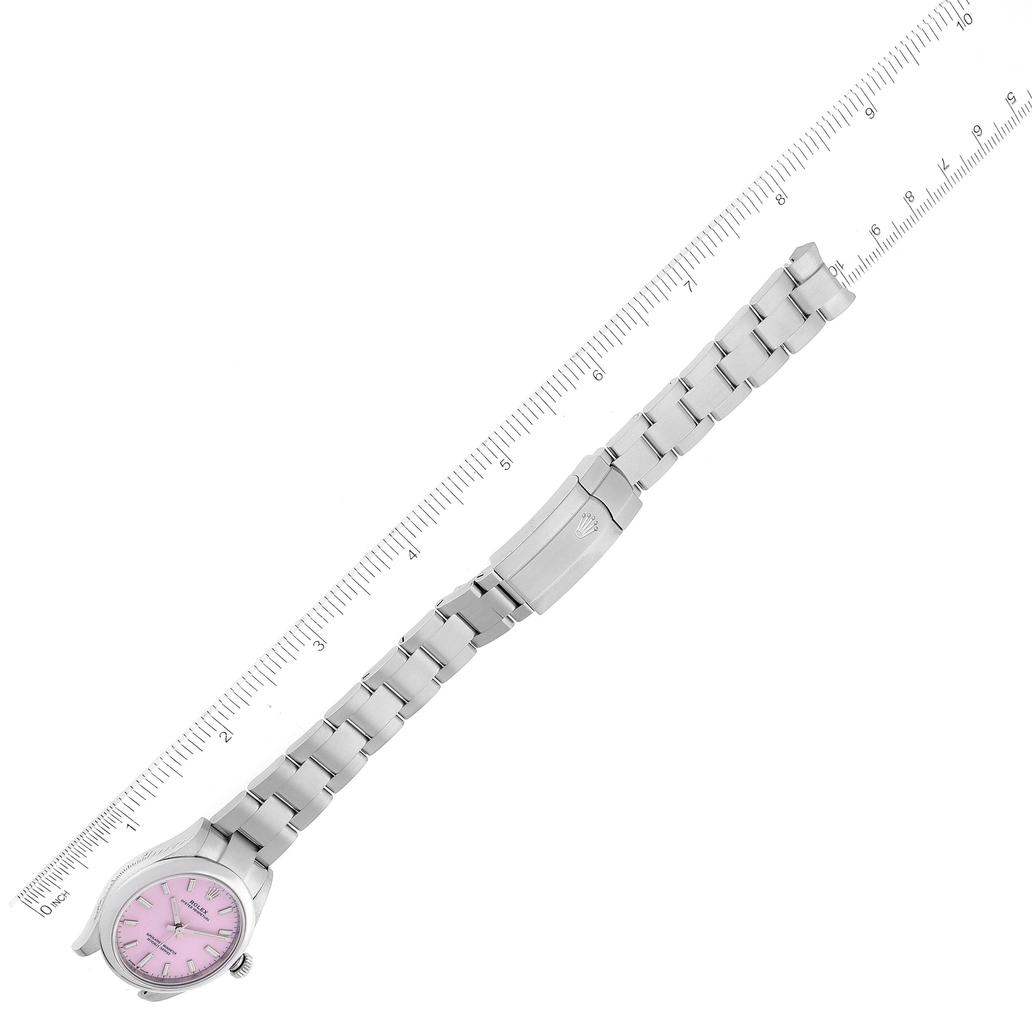 Rolex Oyster Perpetual Midsize Candy Pink Dial Steel Ladies Watch 277200