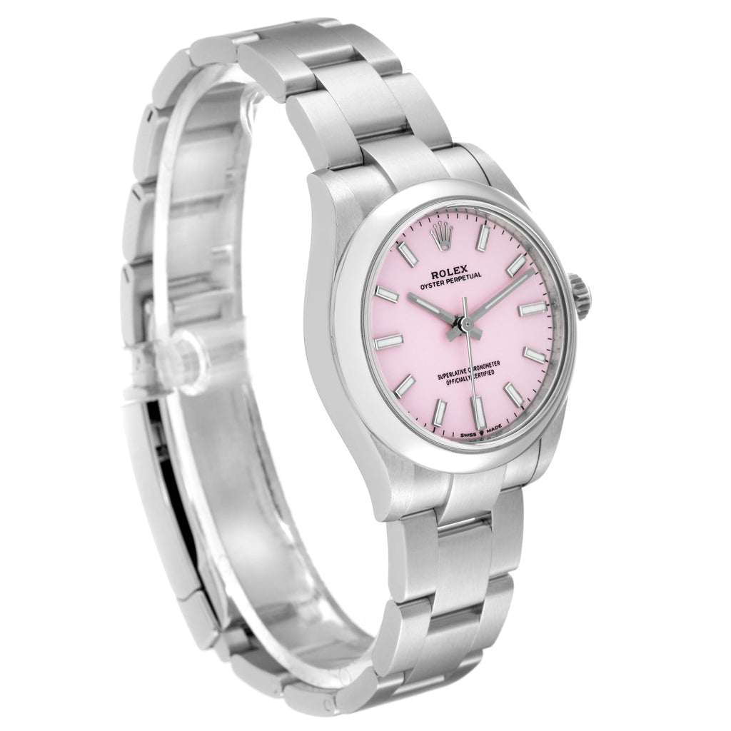 Rolex Oyster Perpetual Midsize Candy Pink Dial Steel Ladies Watch 277200