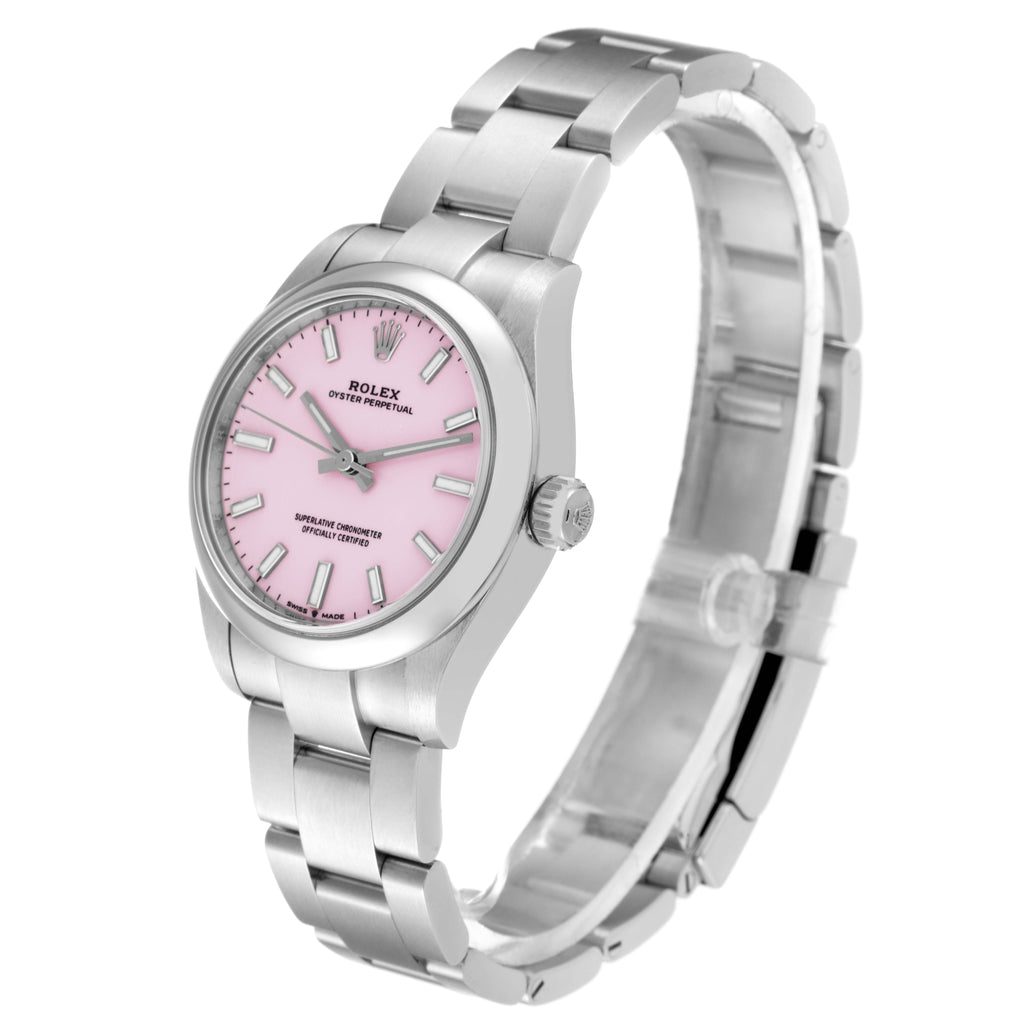 Rolex Oyster Perpetual Midsize Candy Pink Dial Steel Ladies Watch 277200