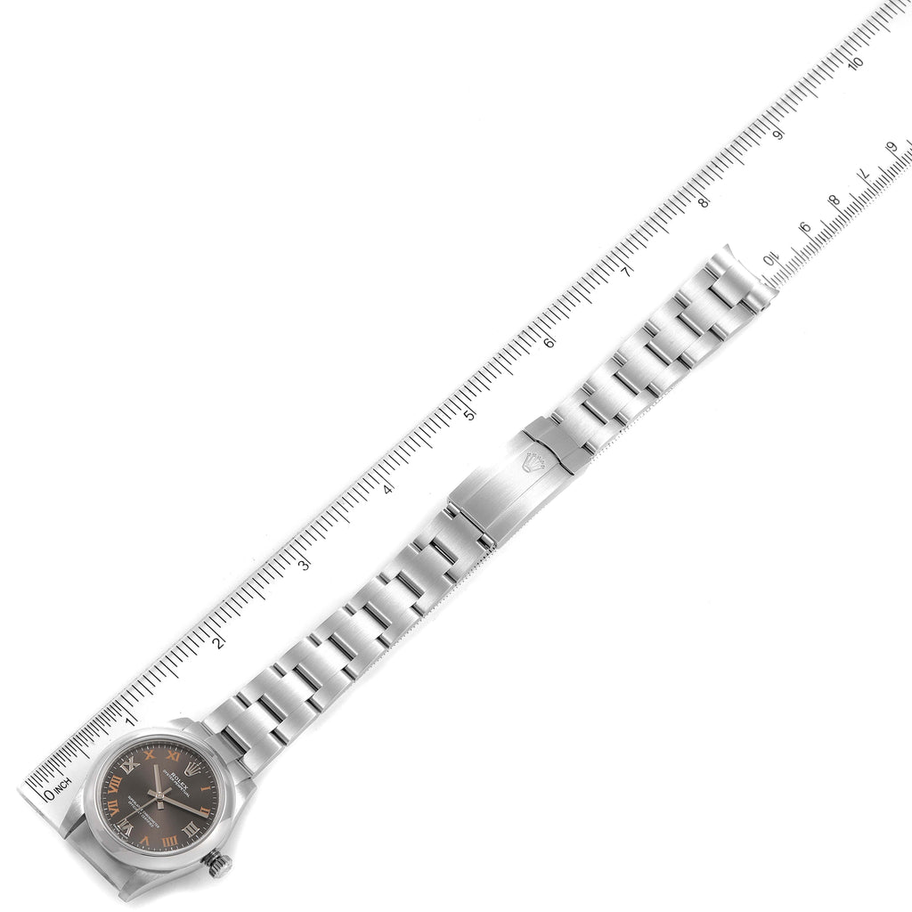 Rolex Oyster Perpetual Midsize Gray Dial Ladies Watch 177200 Box Card