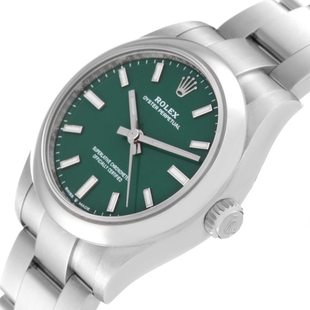 Rolex Oyster Perpetual Midsize Green Dial Automatic Steel Ladies Watch 277200